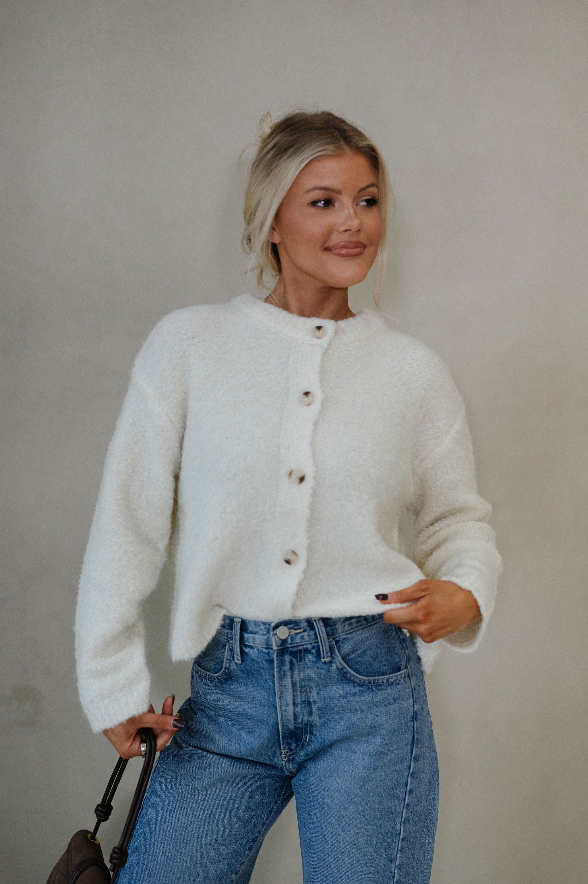 Sutton Cardigan Sweater-Cream
