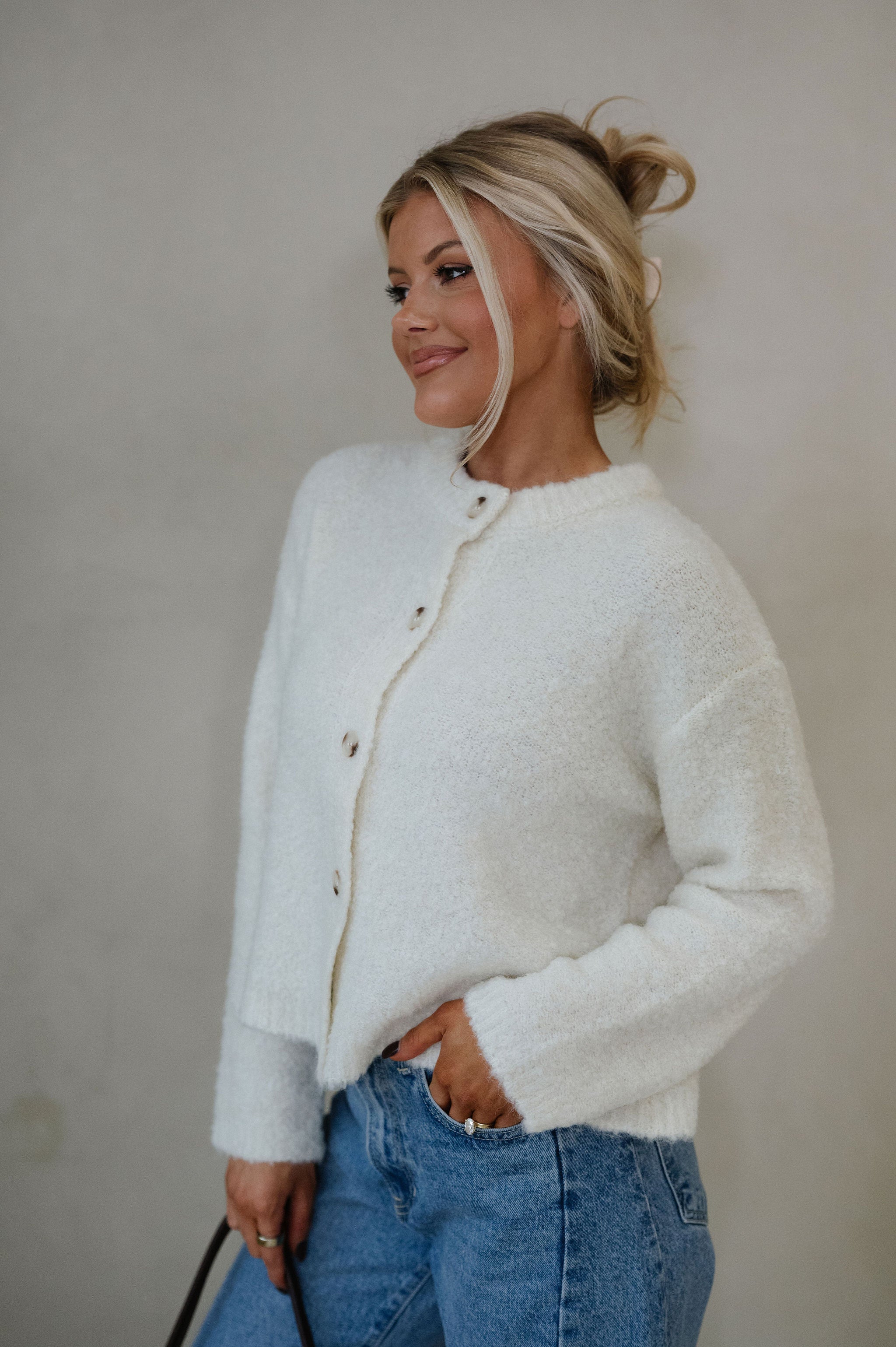 Sutton Cardigan Sweater-Cream