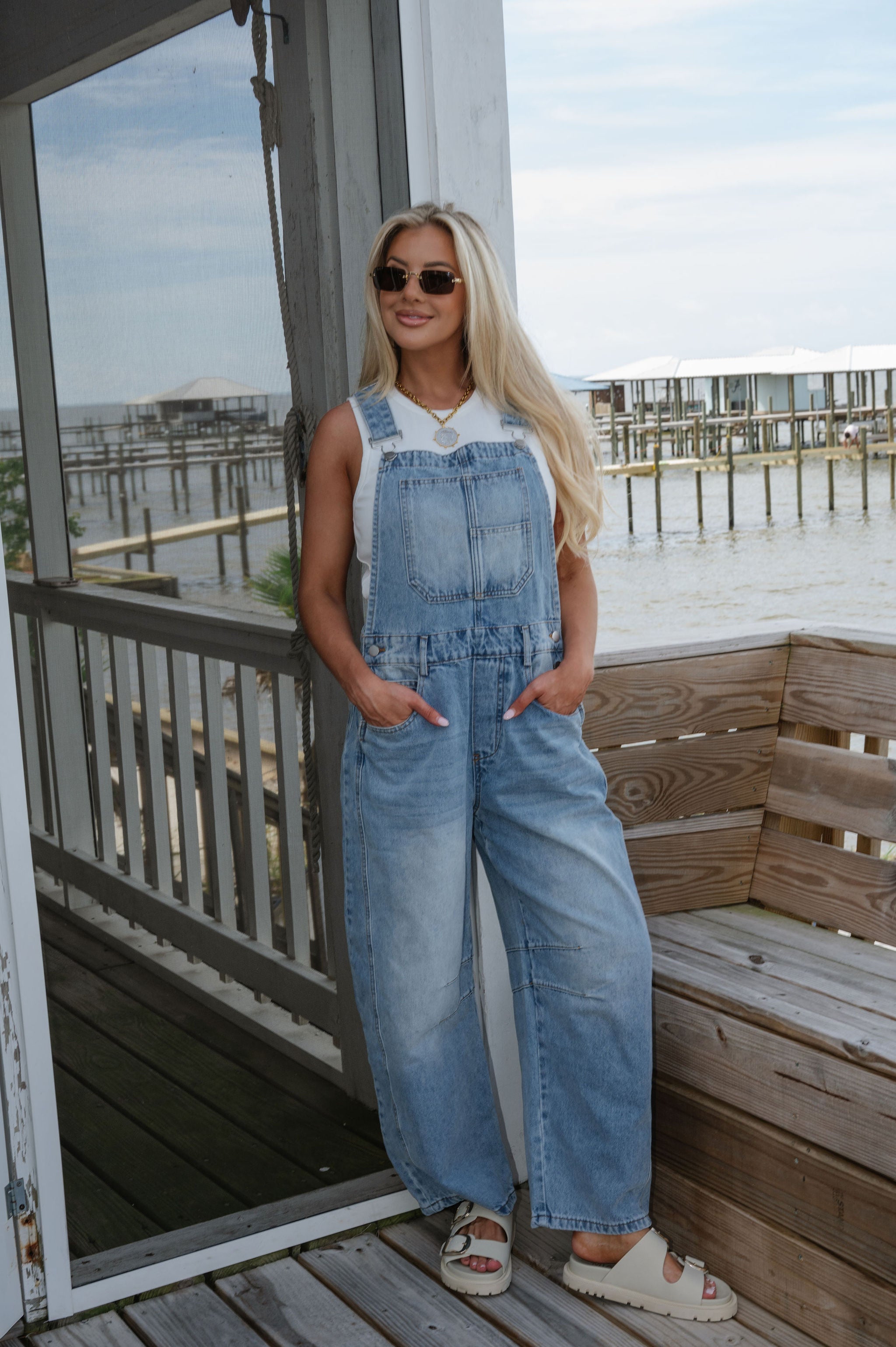 Stapleton Overalls-Light Denim