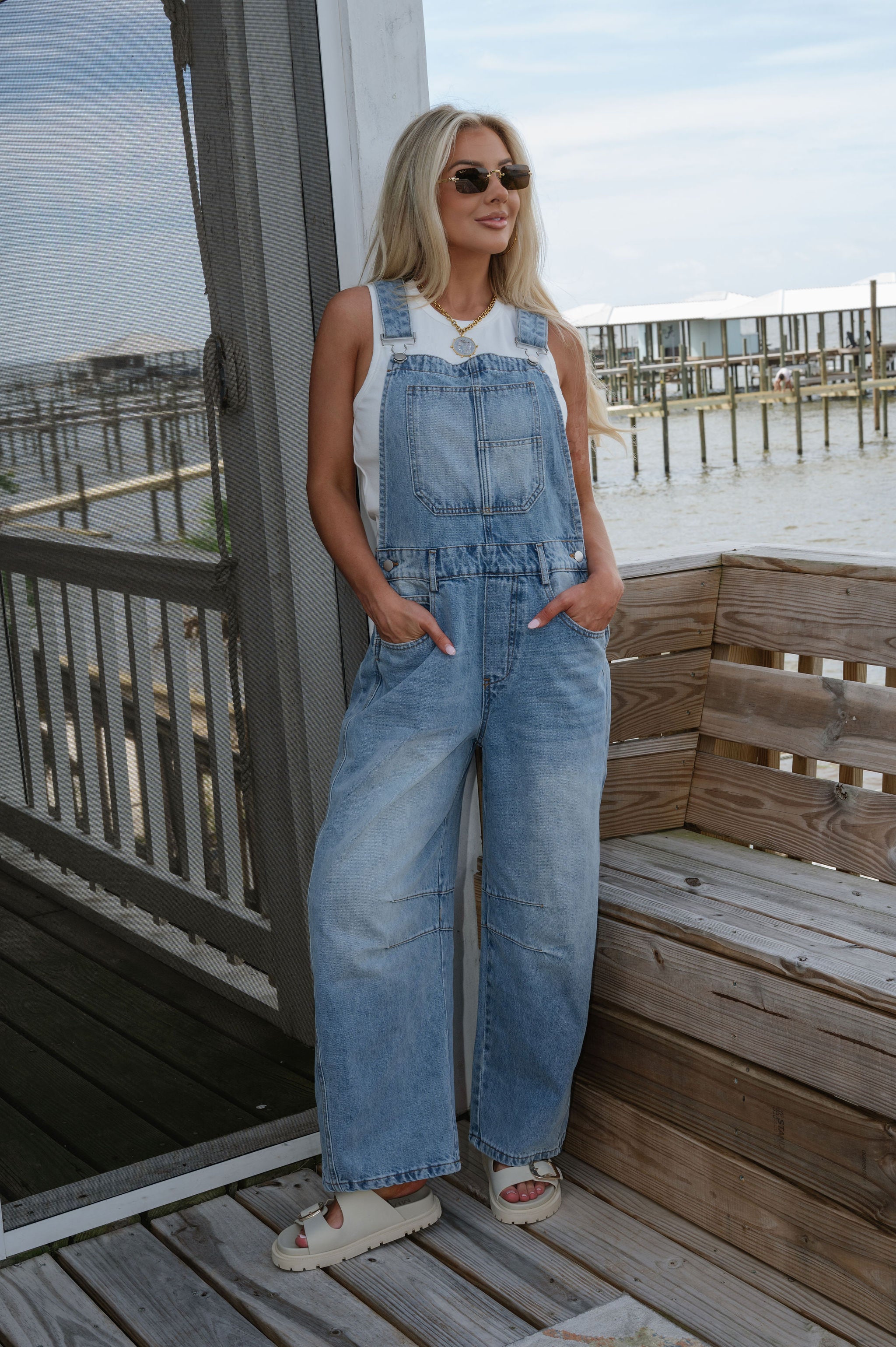 Stapleton Overalls-Light Denim