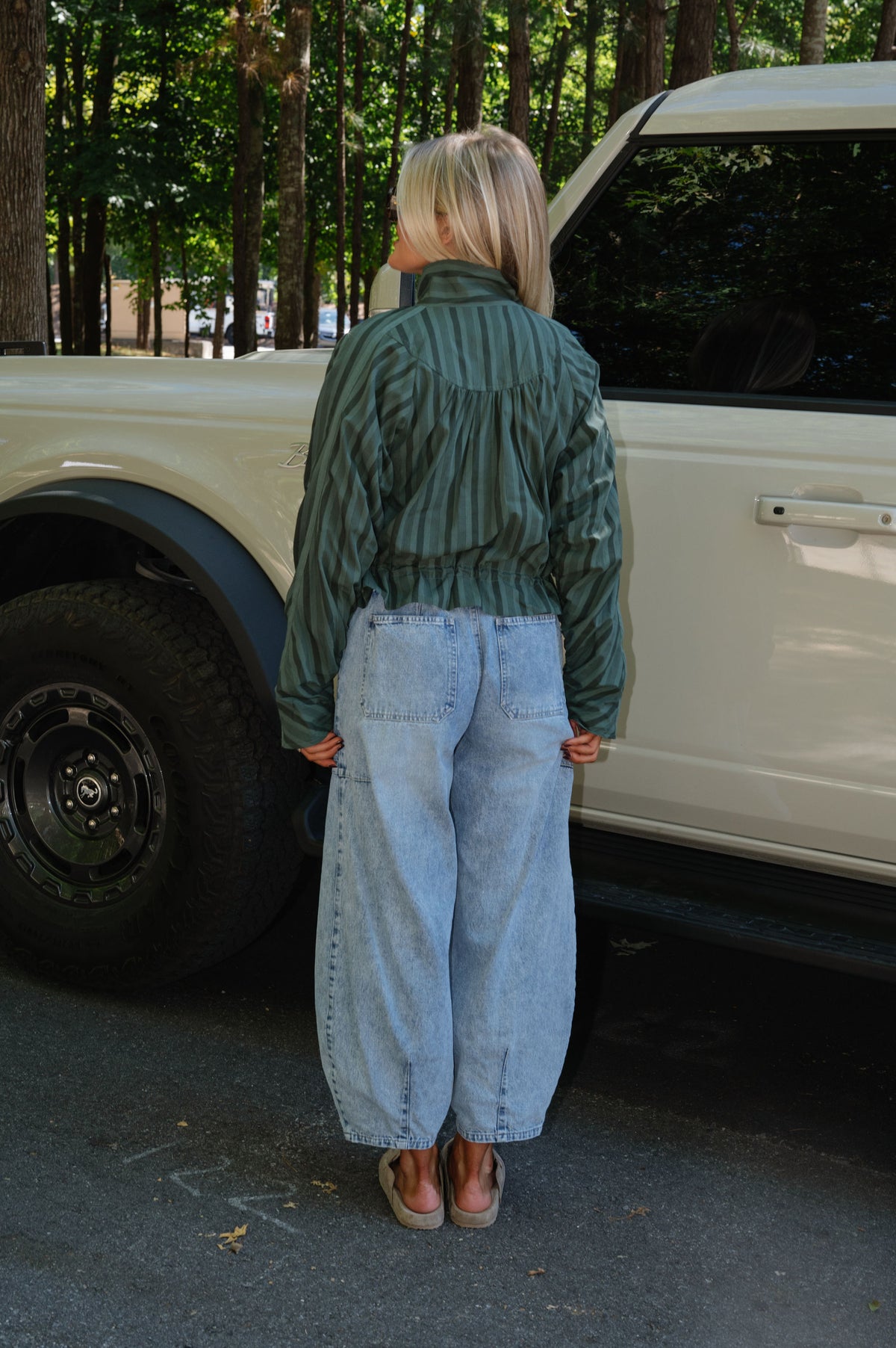 Christina Striped Top-Pine