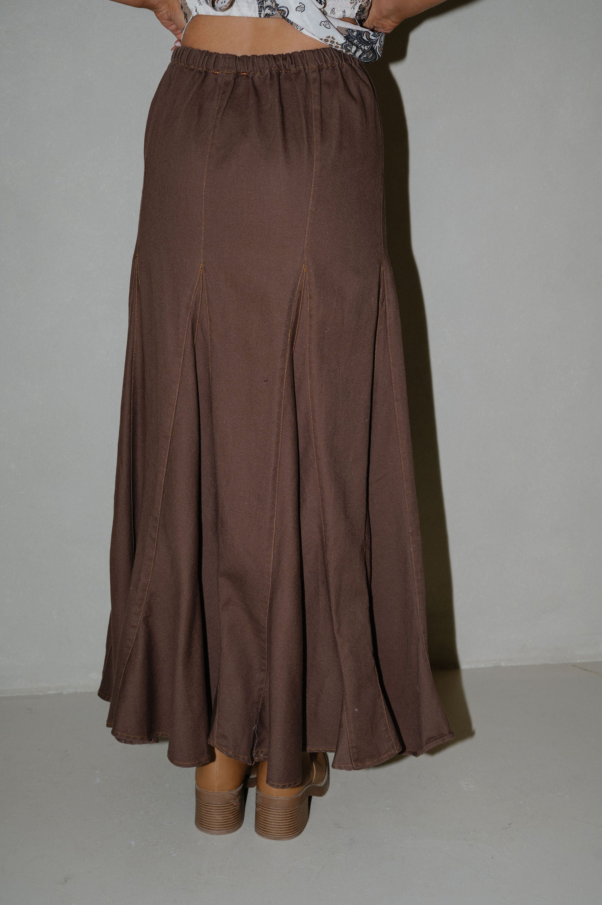 Sallie Maxi Skirt-Brown