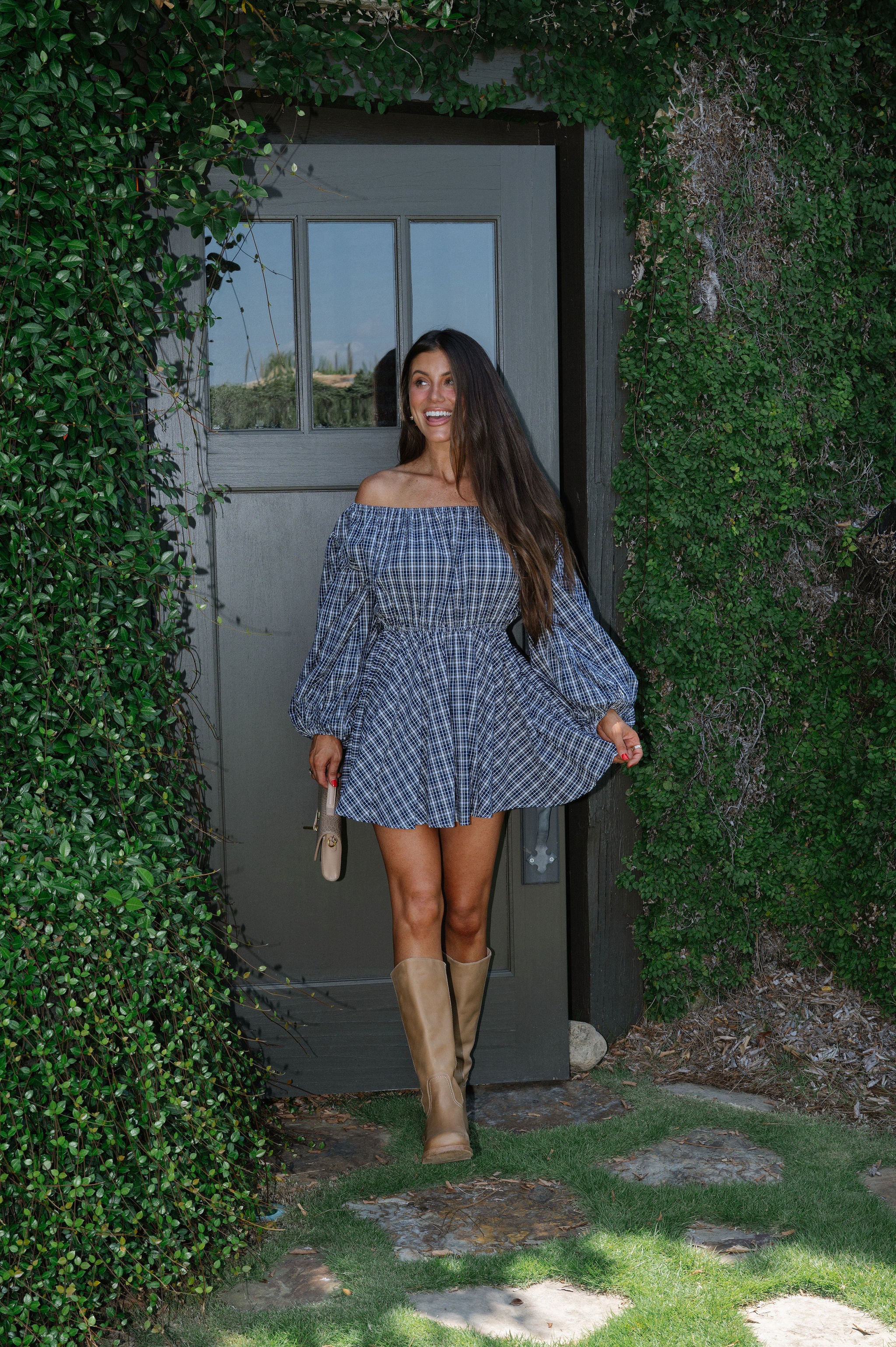 Jenny Dress-Navy/White
