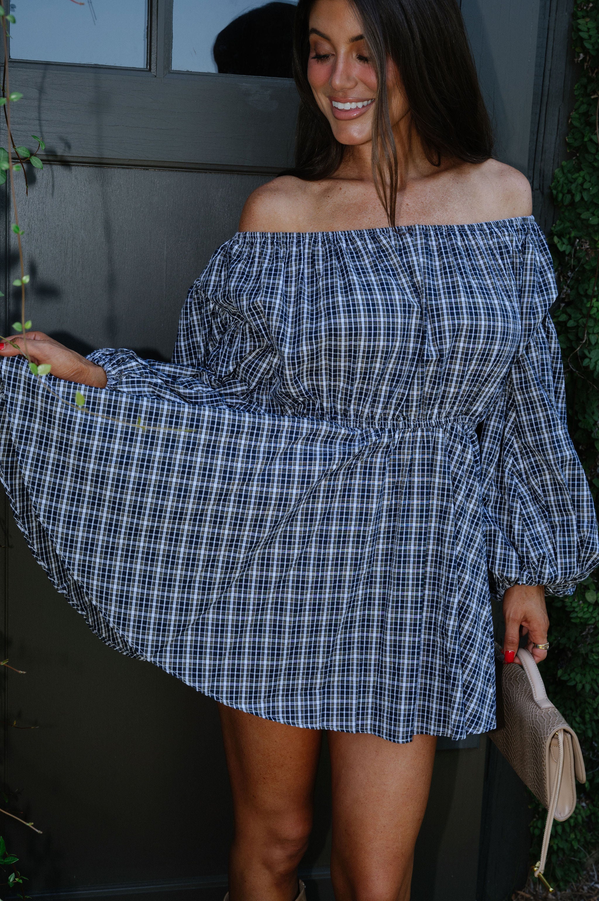 Jenny Dress-Navy/White