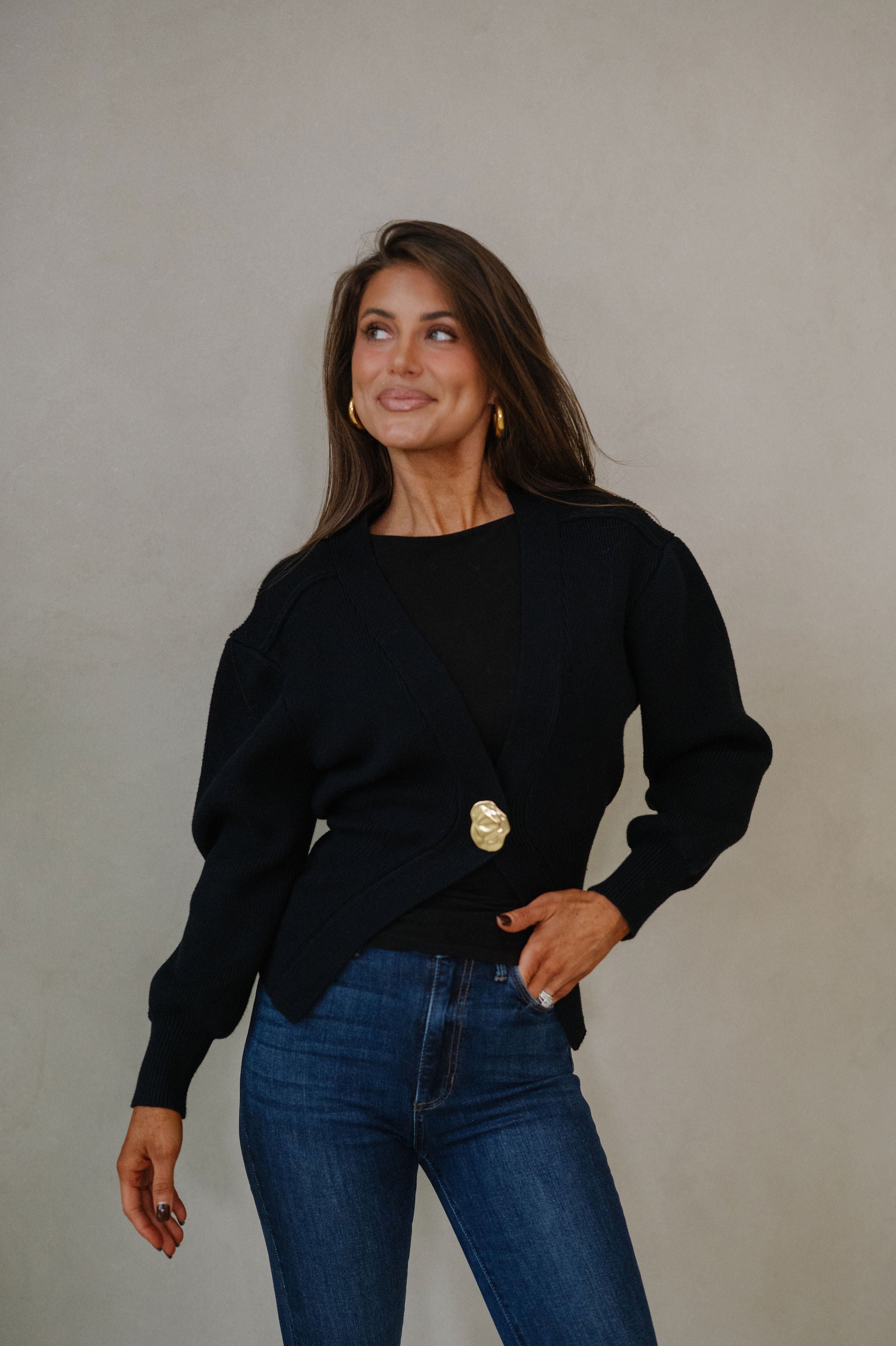 Lunden Cardigan-Black