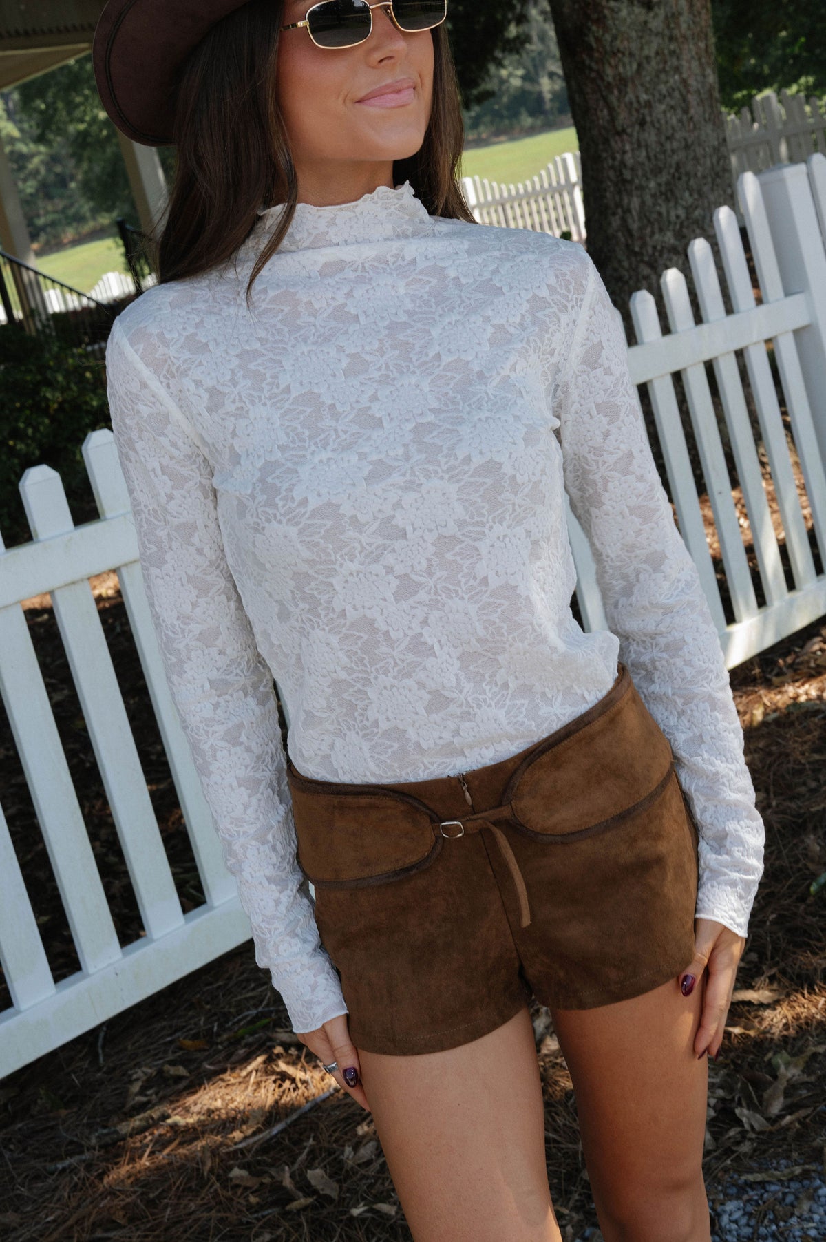 Faux Suede Micro Shorts-Tan