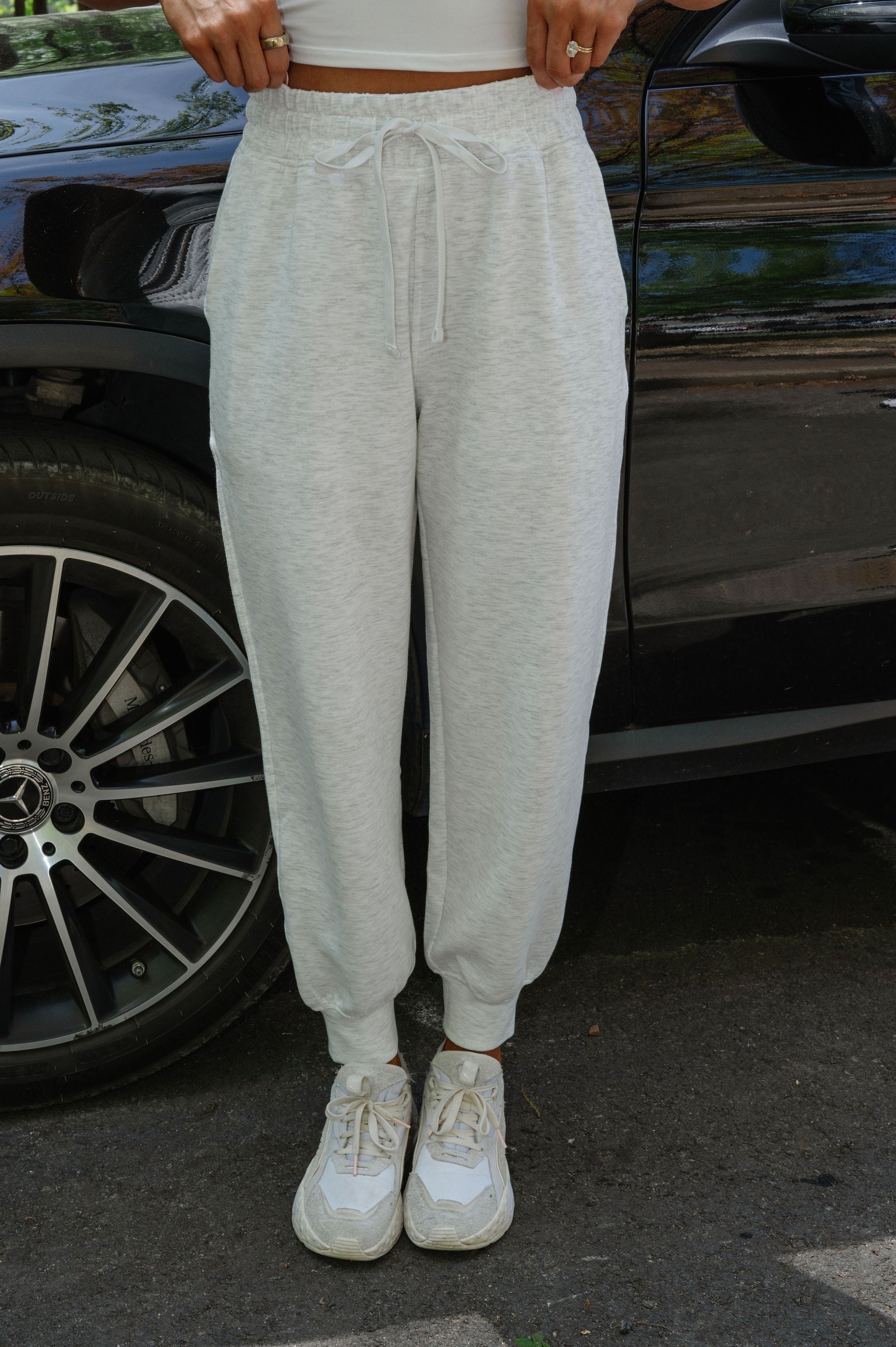 Andria Jogger Pants-Light Heather Grey