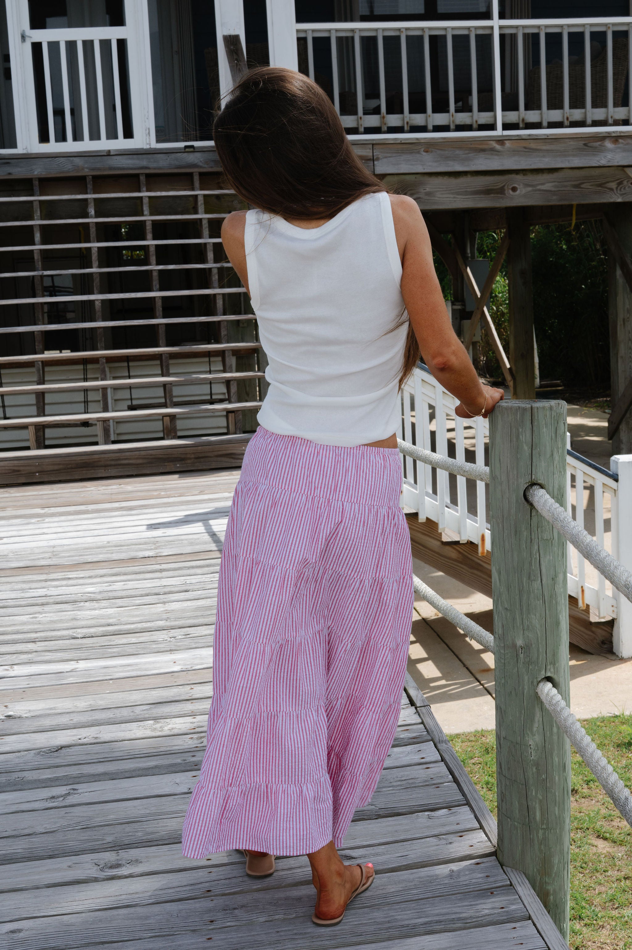 Benny Maxi Skirt-Red/White