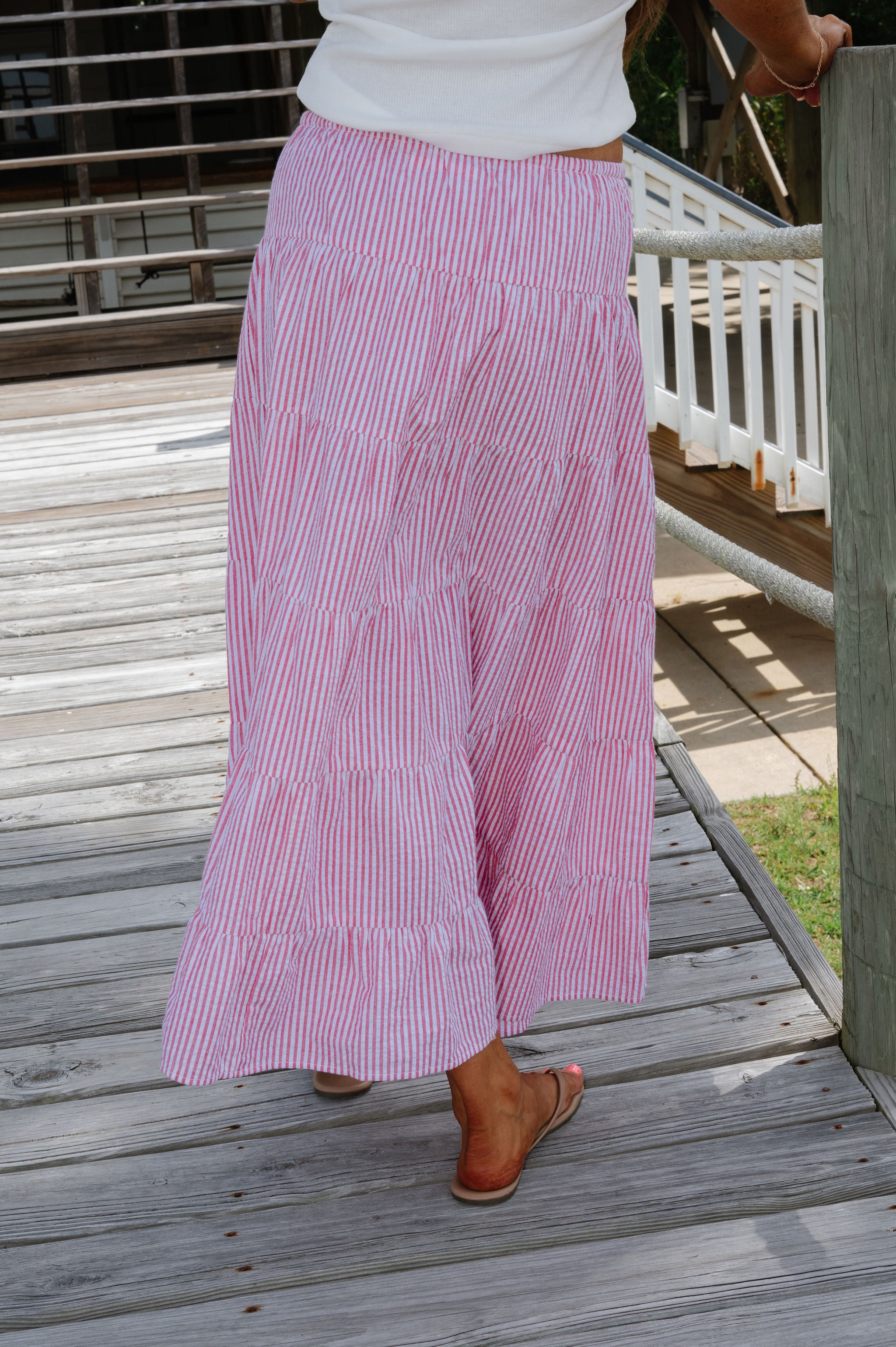 Benny Maxi Skirt-Red/White