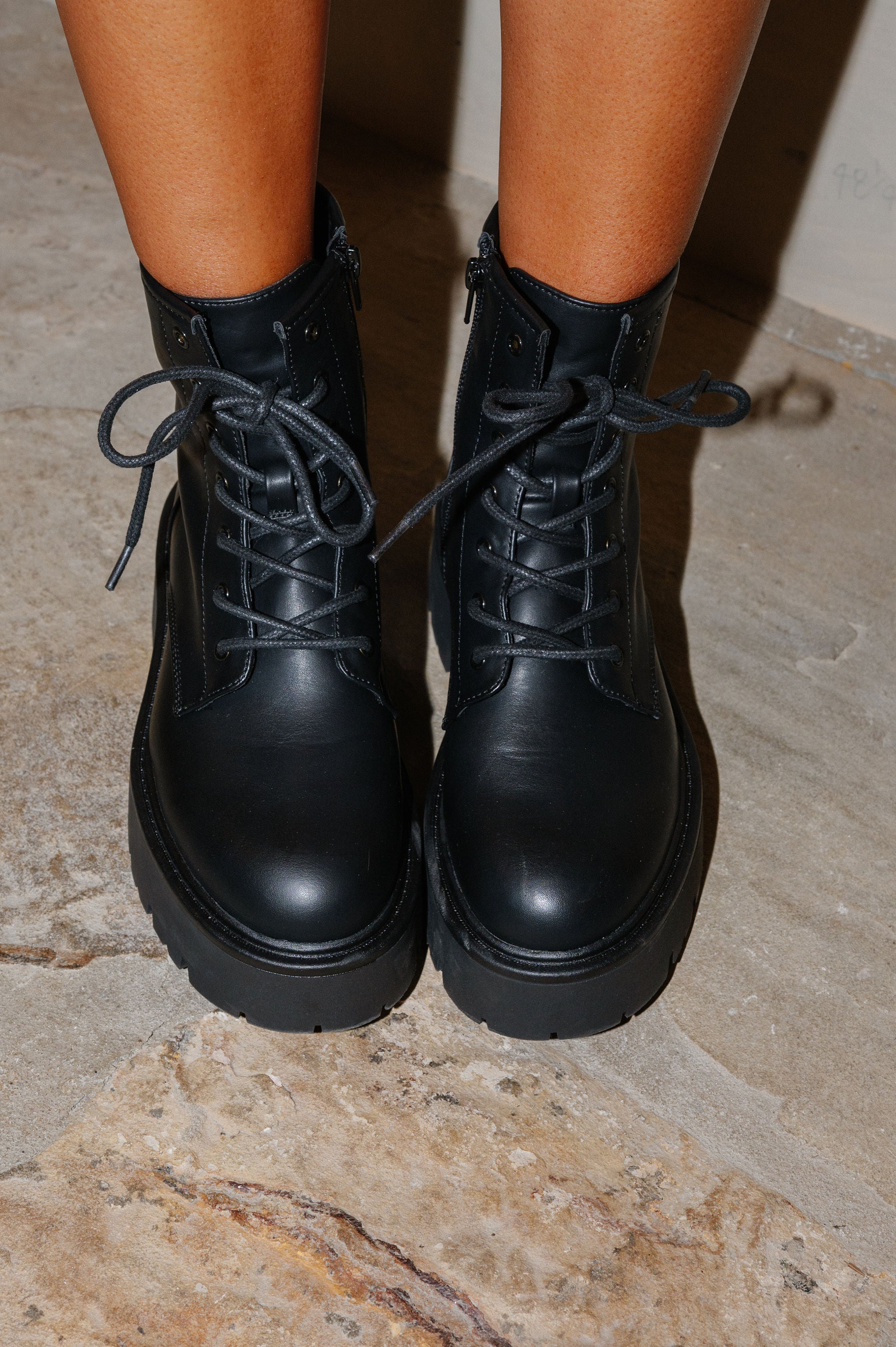 Channt Lace Up Boot-Black