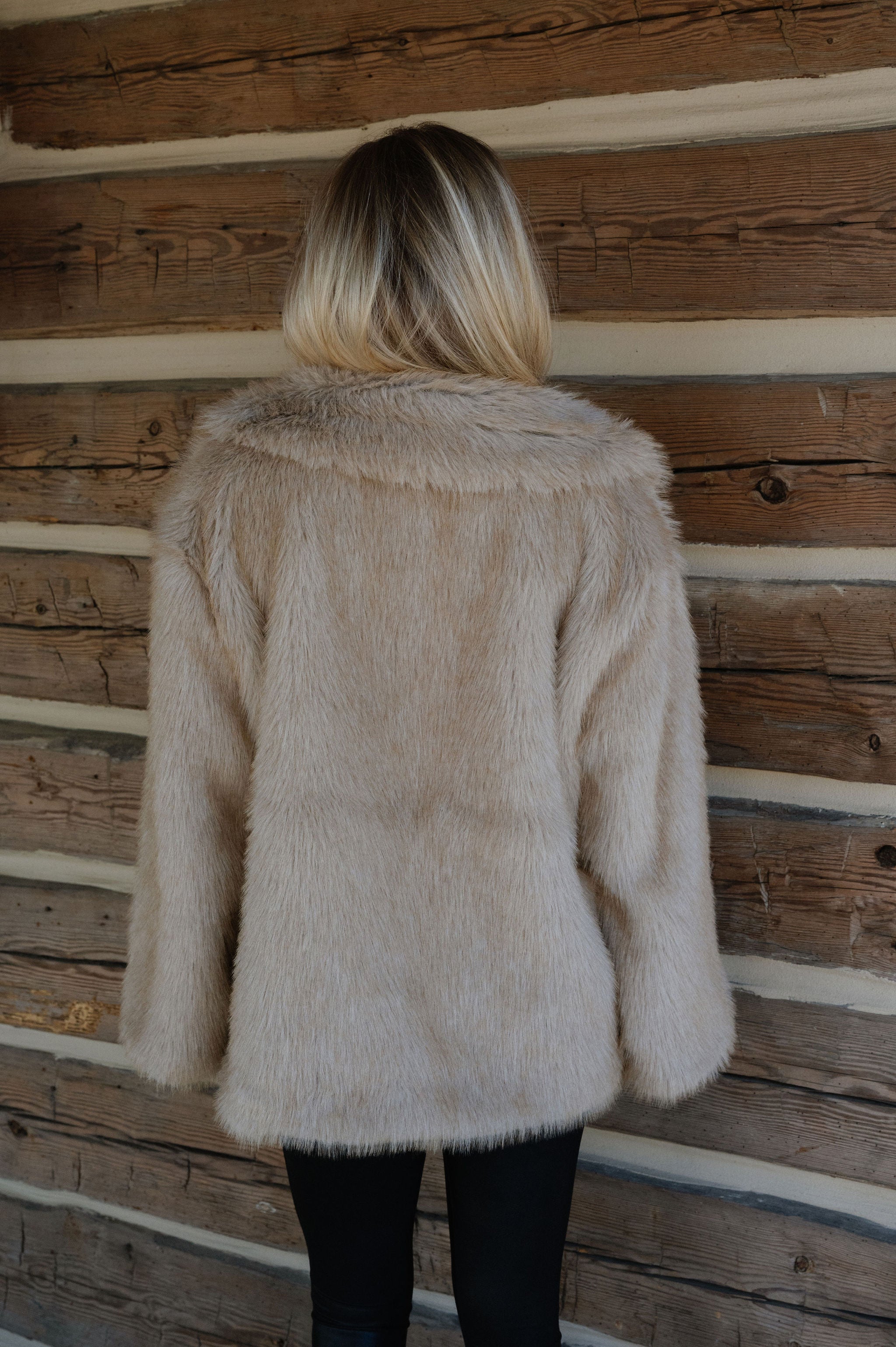 Juliana Faux Fur Coat-Oatmeal