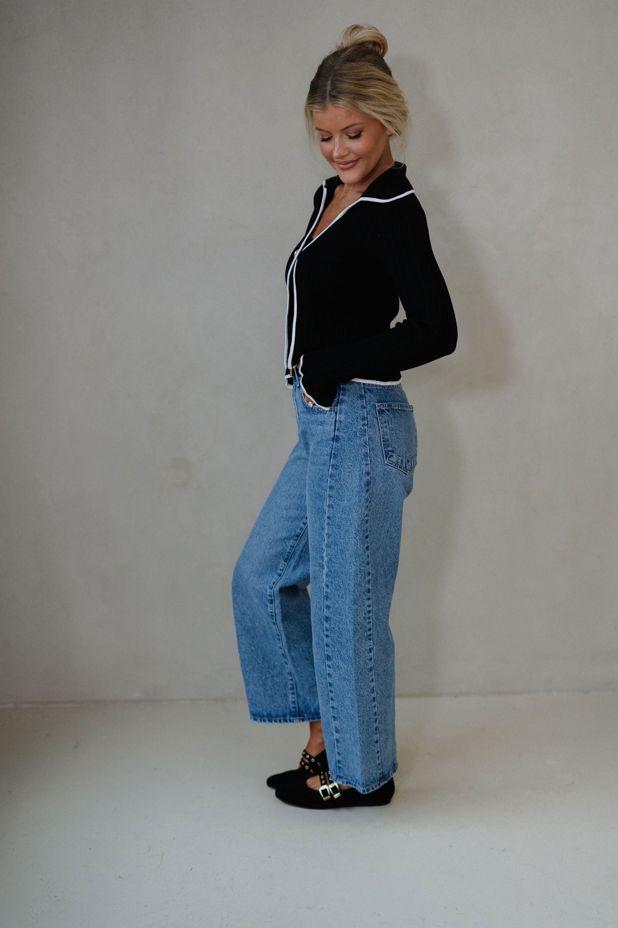 Dean Sweater-Black/White