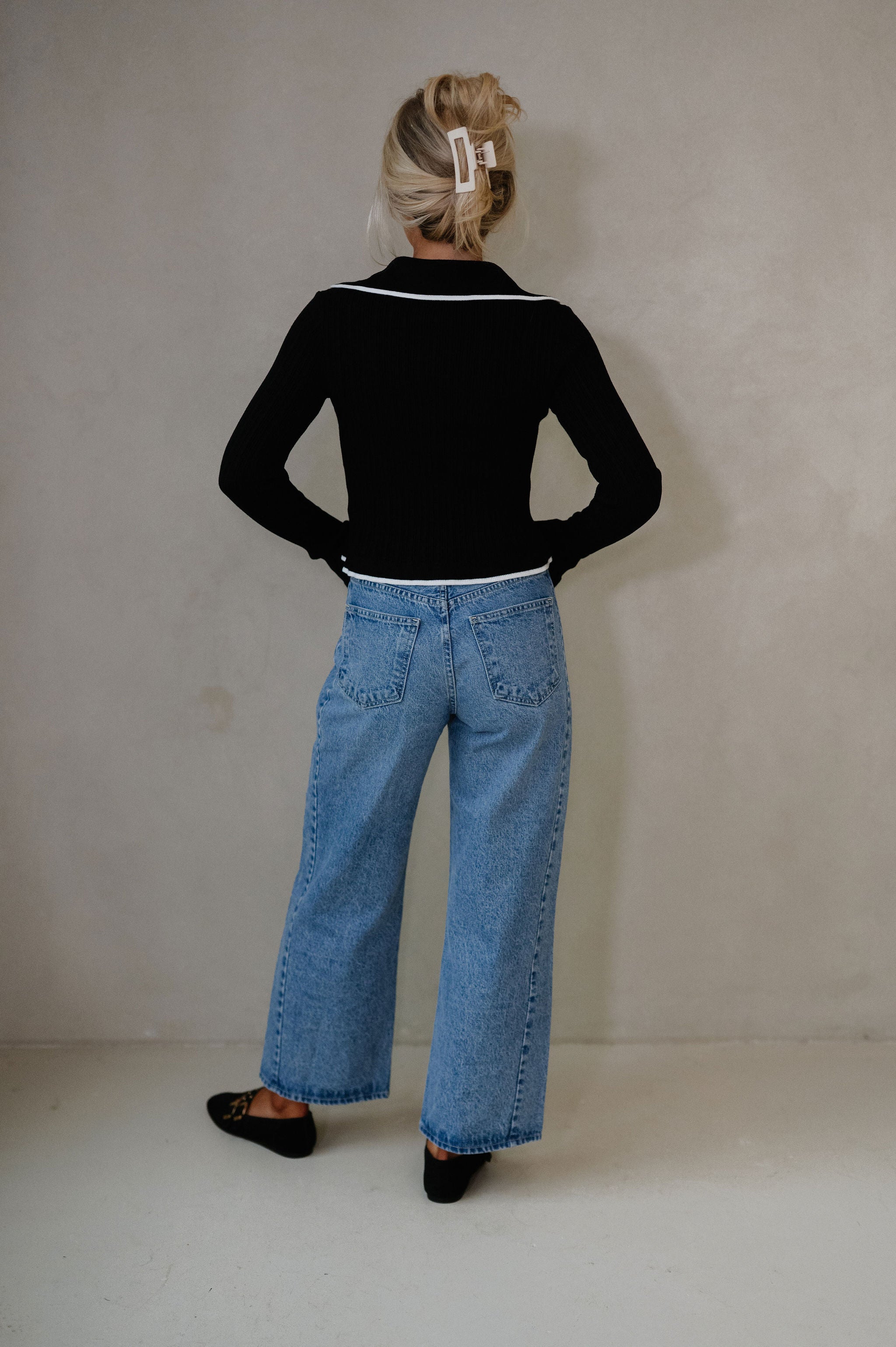 Dean Sweater-Black/White