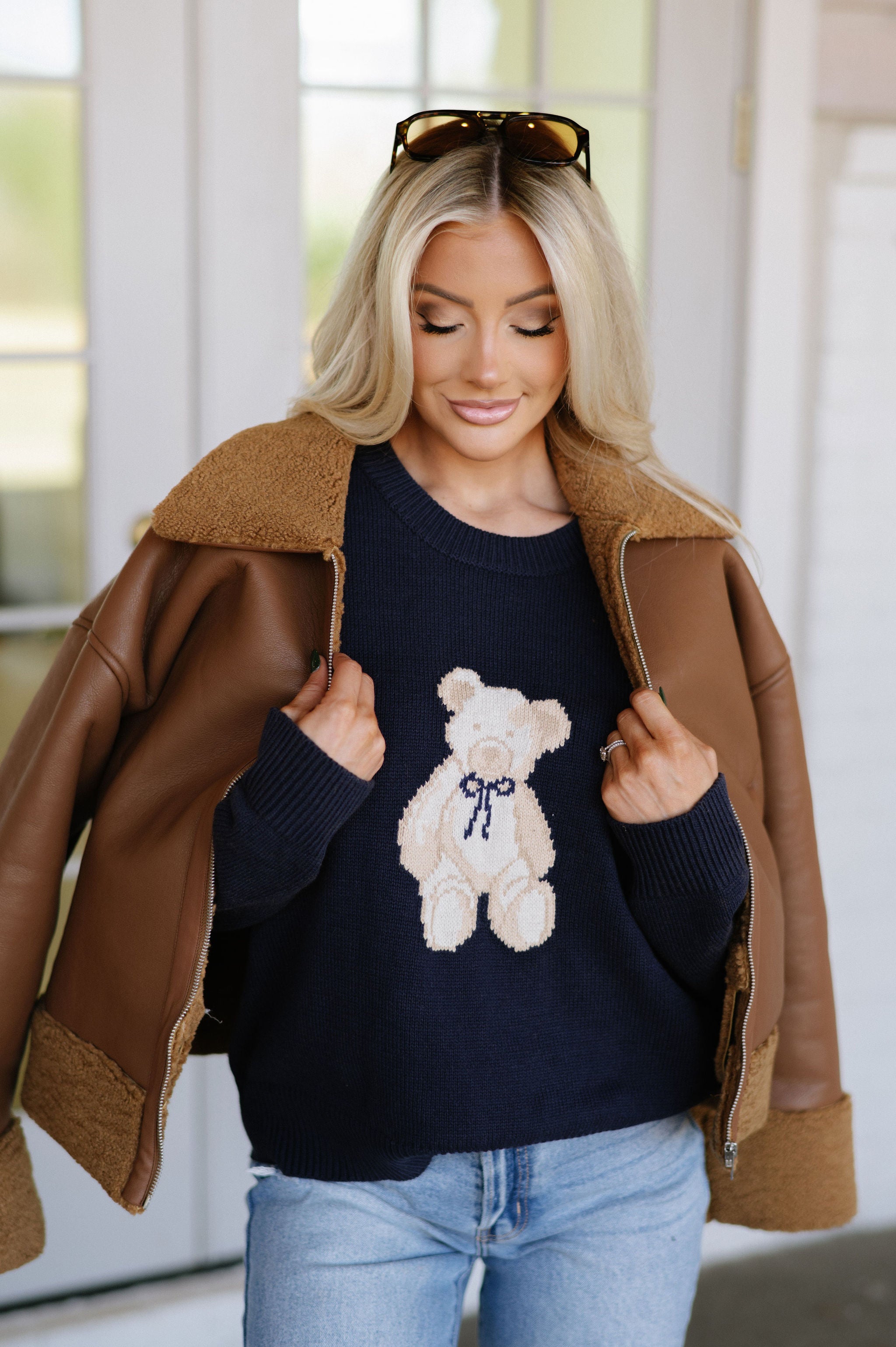 Doorbuster! Mabry Faux Leather Jacket-Brown