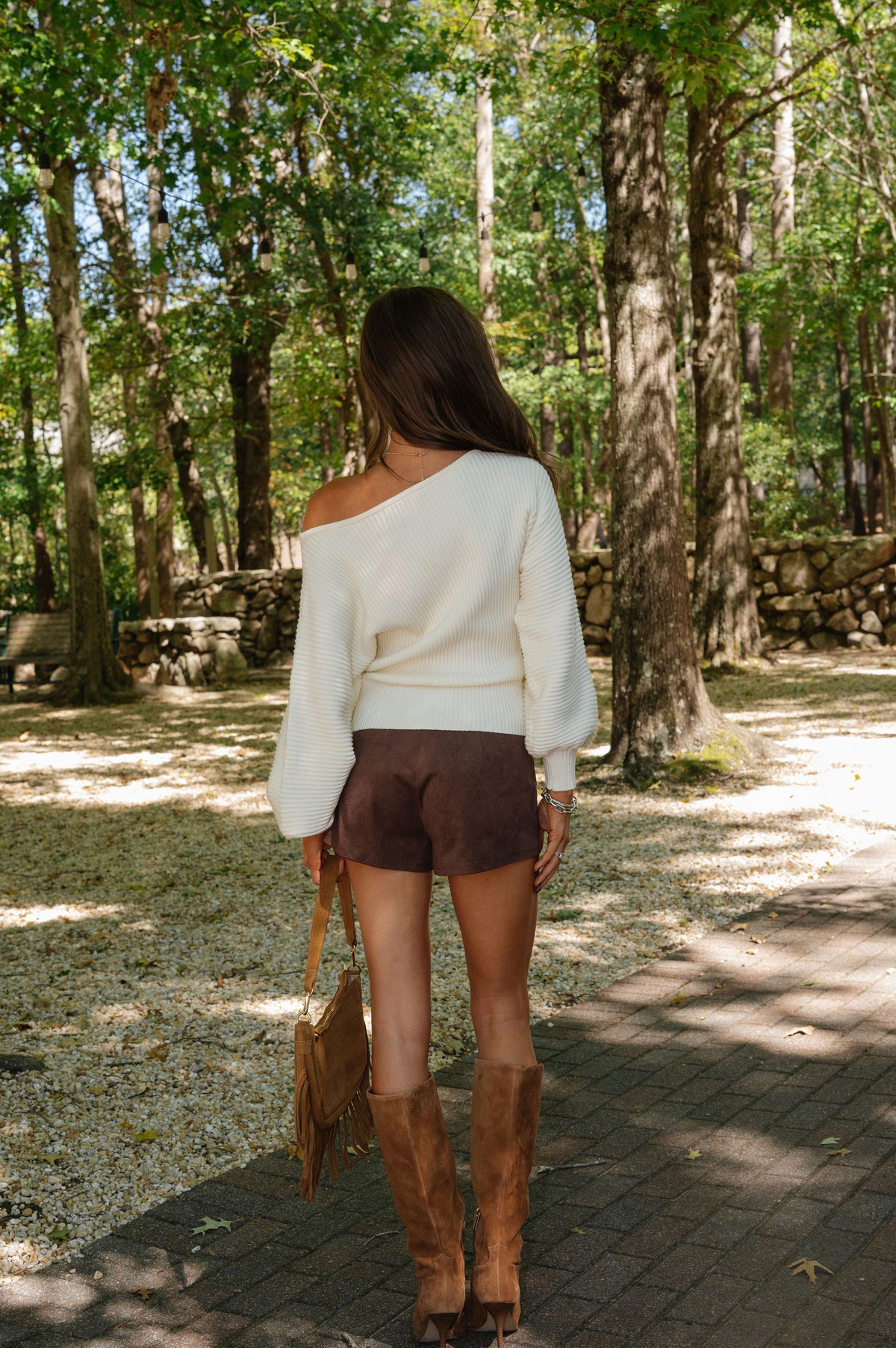 Jasmin Suede Mini Shorts-Brown