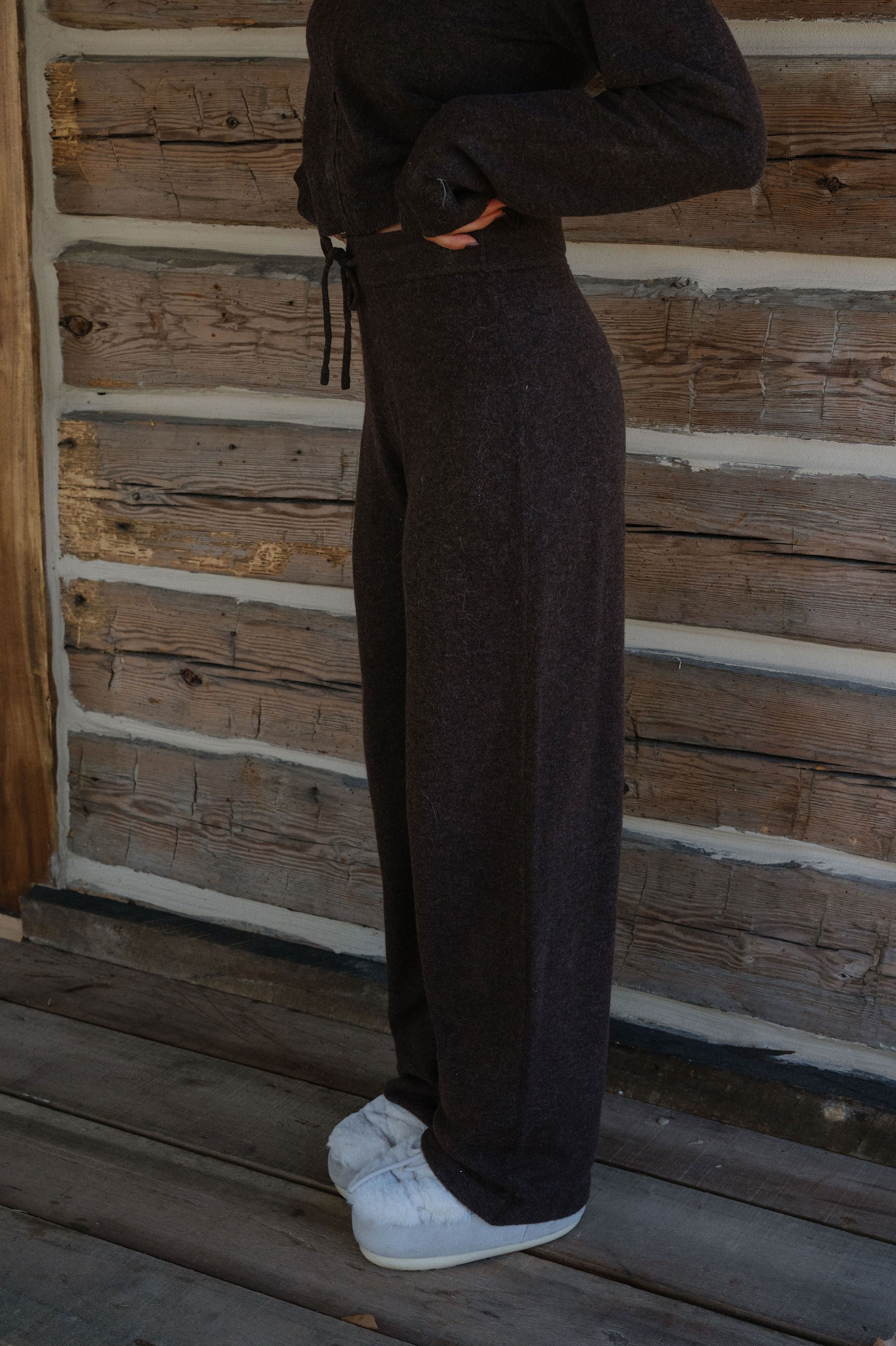 Zoe Sweater Pants Set-Brown