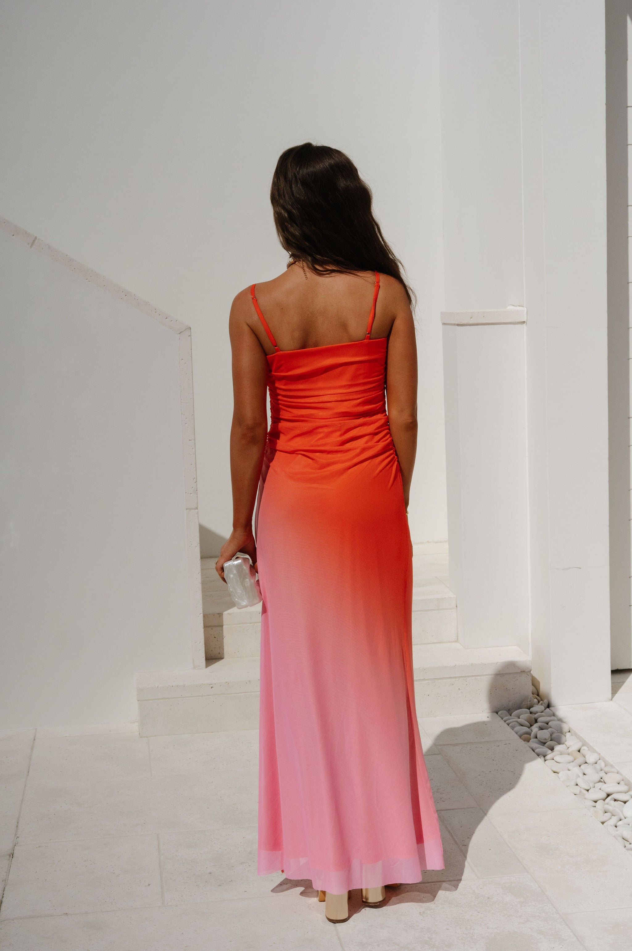 Fara Dress-Orange/Pink