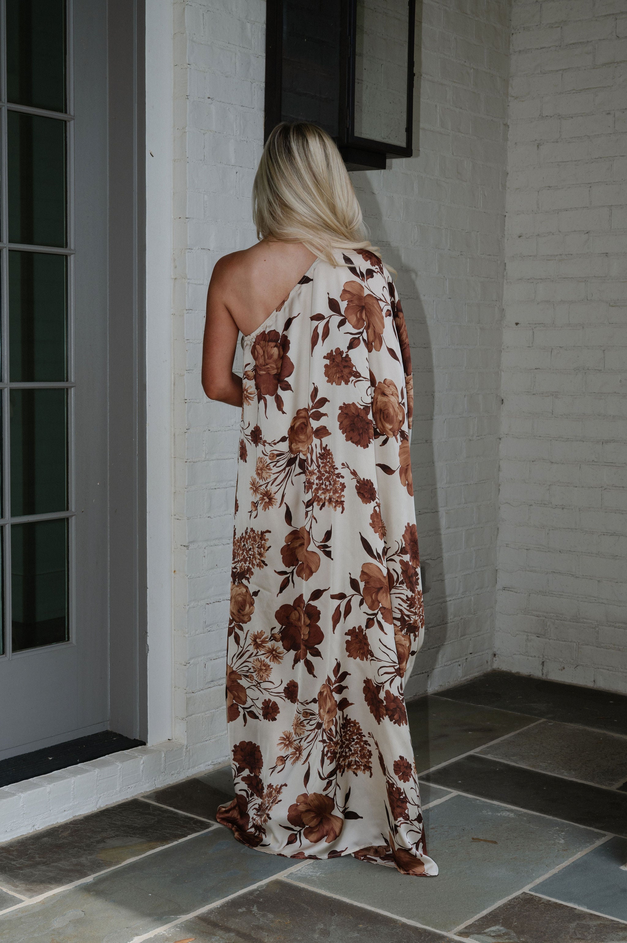 Brentwood Maxi Dress-Brown/Cream
