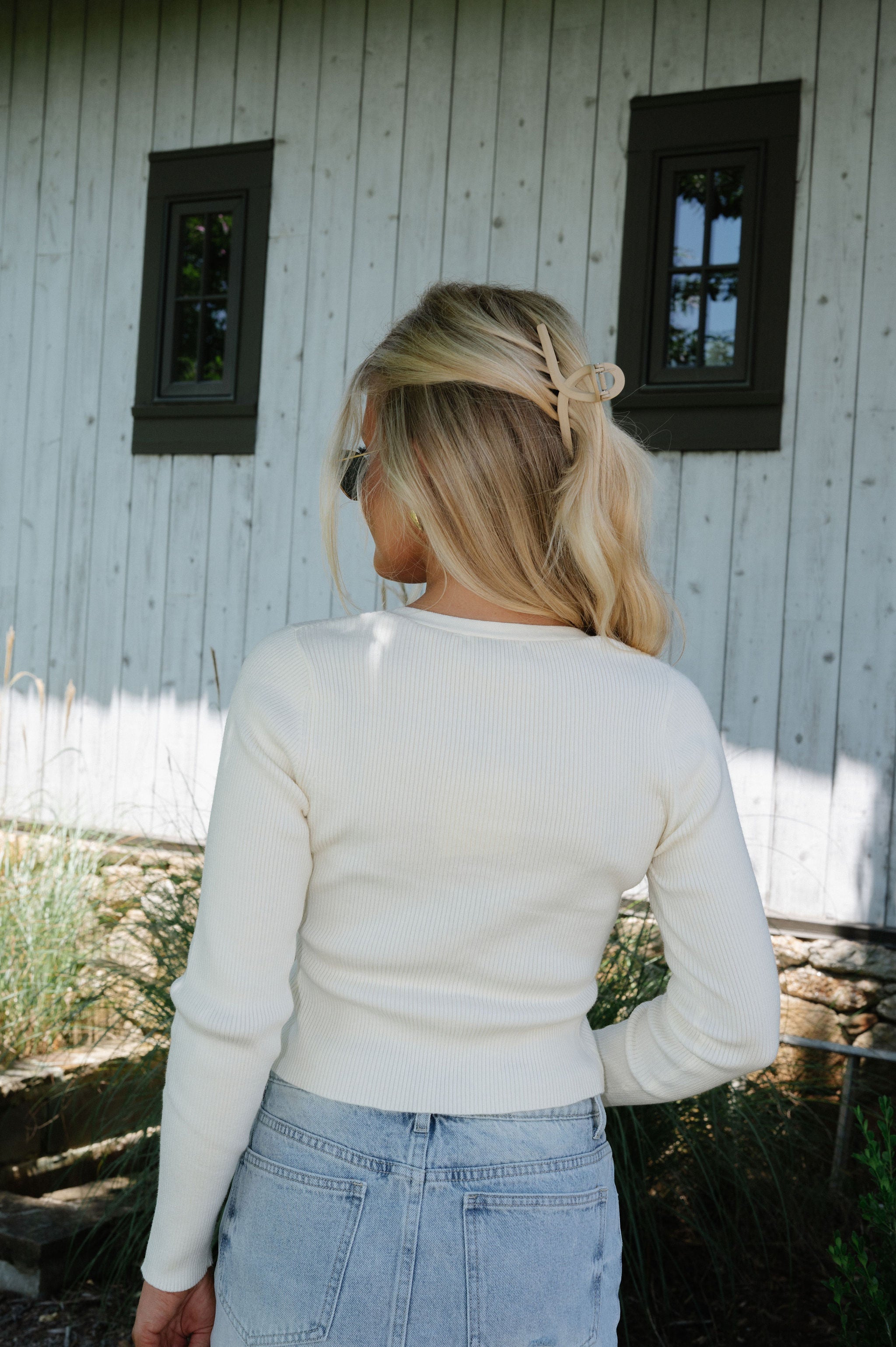 Blaire Knit Sweater-Cream