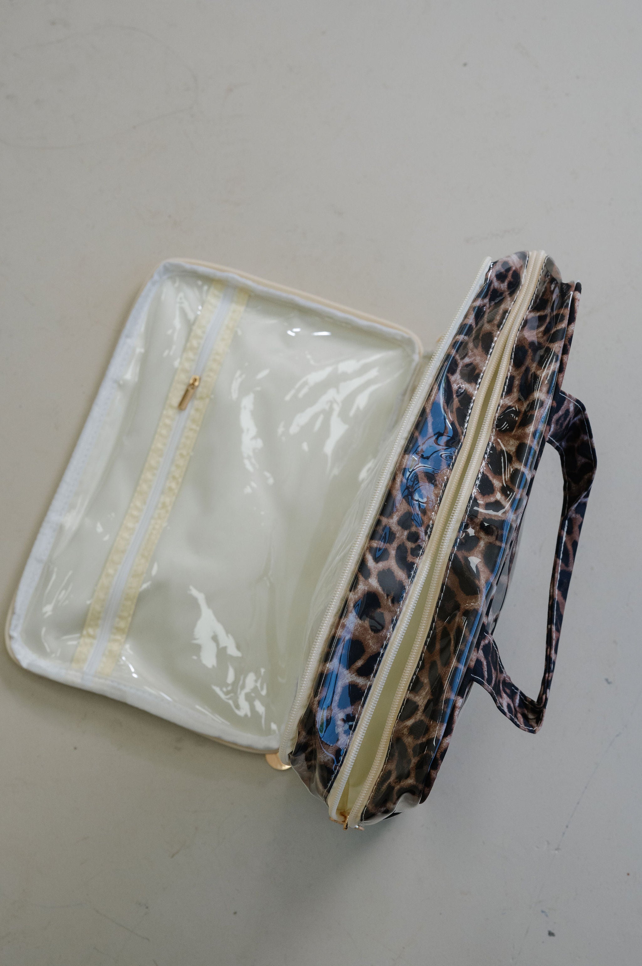 Clear Coat Toiletry Case-Leopard