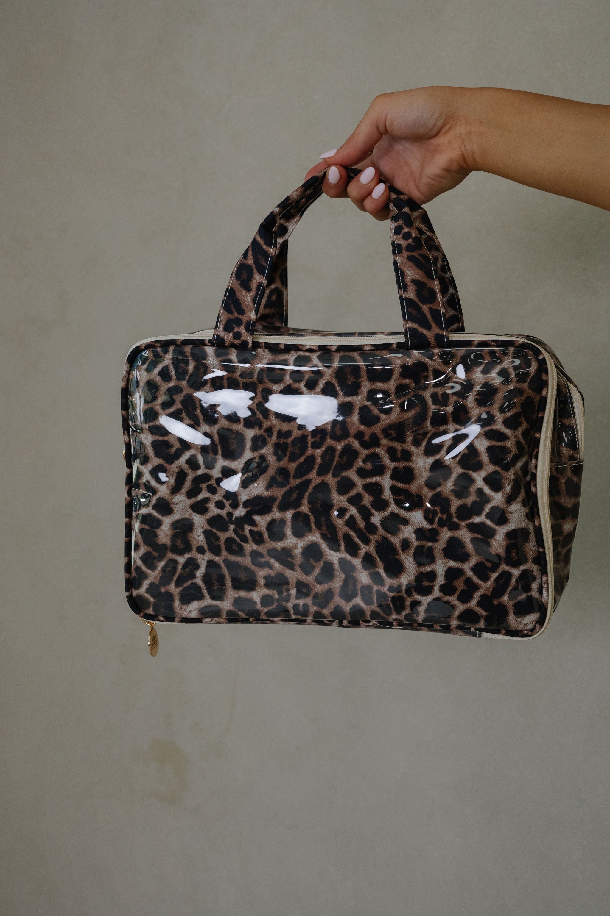 Clear Coat Toiletry Case-Leopard