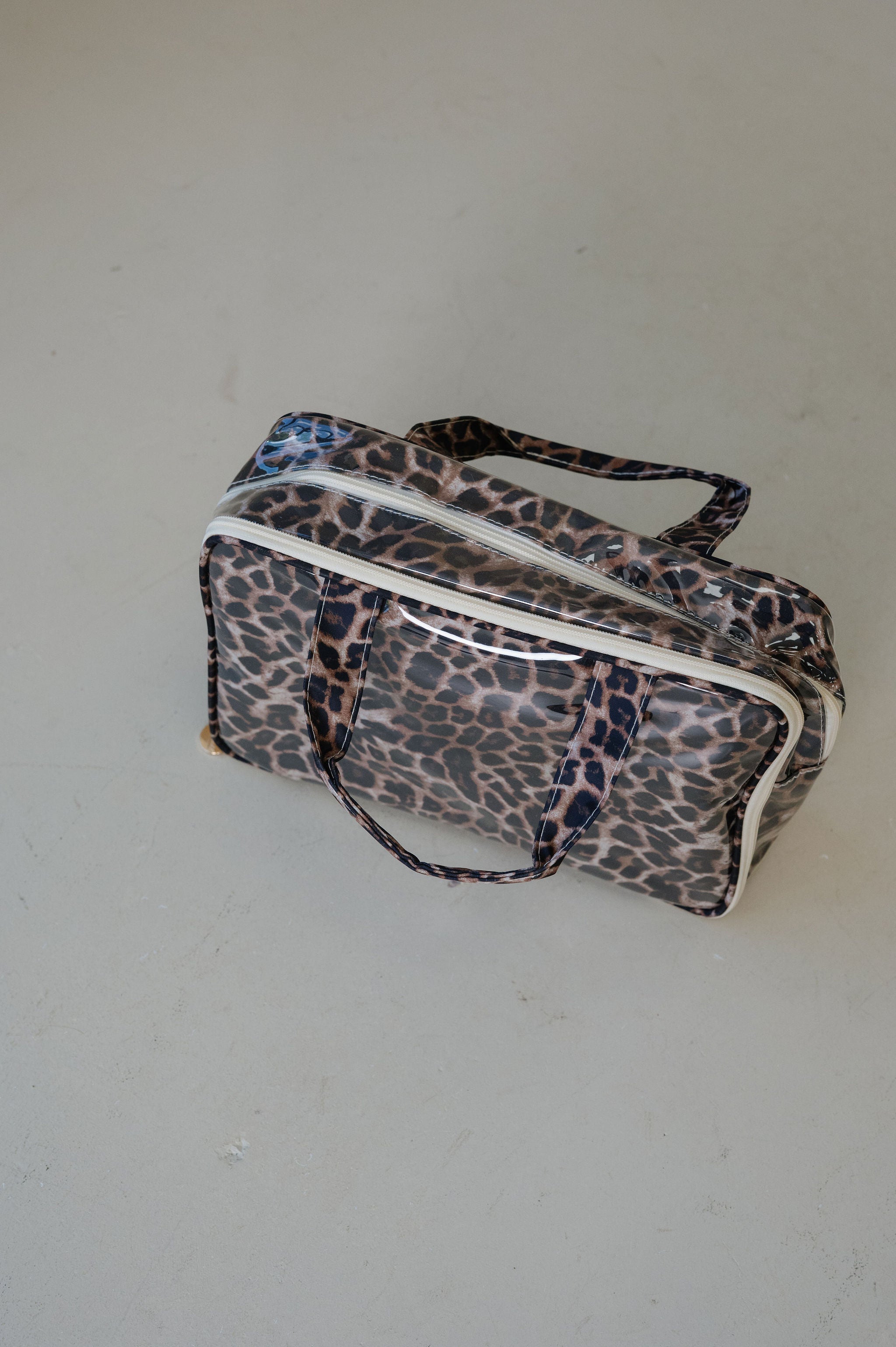 Clear Coat Toiletry Case-Leopard