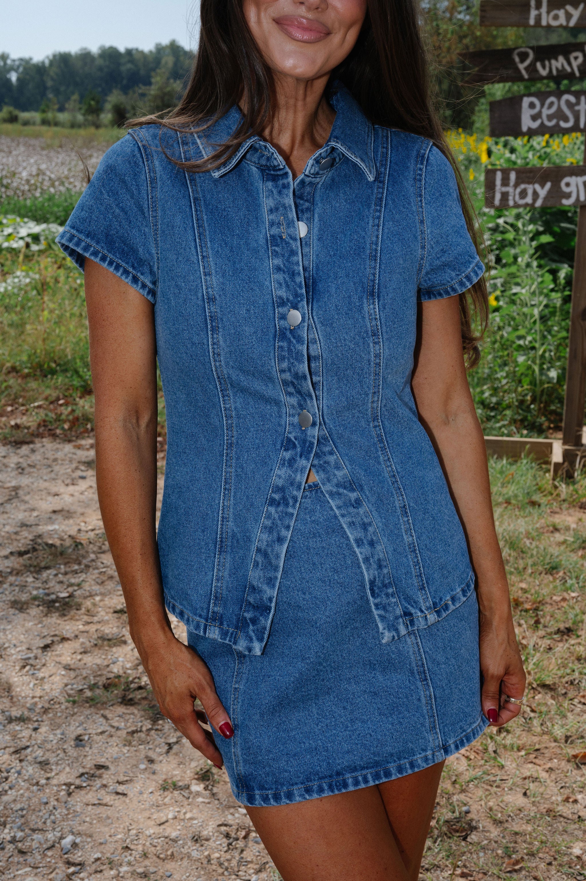 August Skirt Set-Denim