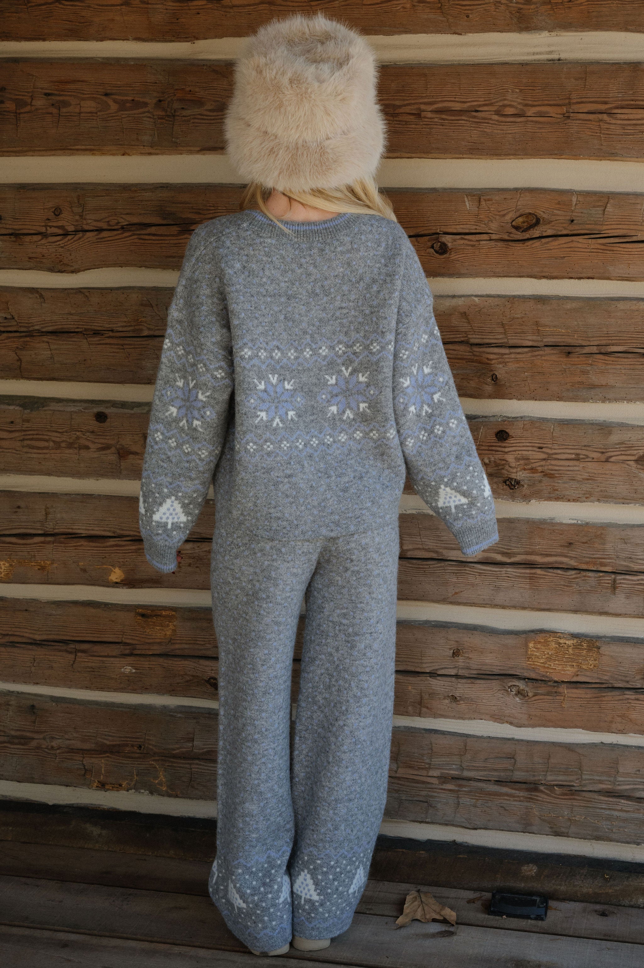 Myers Knit Pants Set-Heather Grey