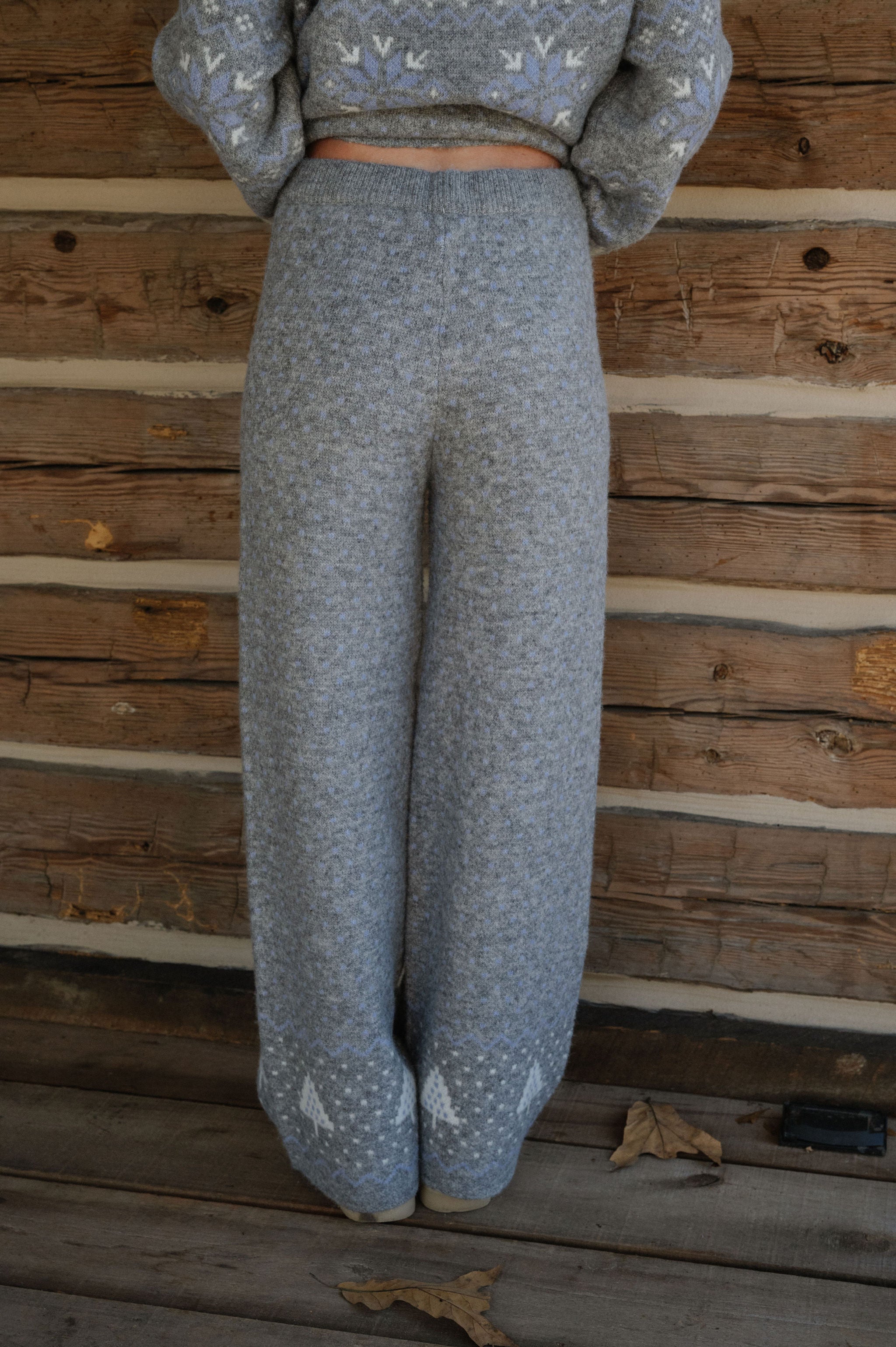 Myers Knit Pants Set-Heather Grey