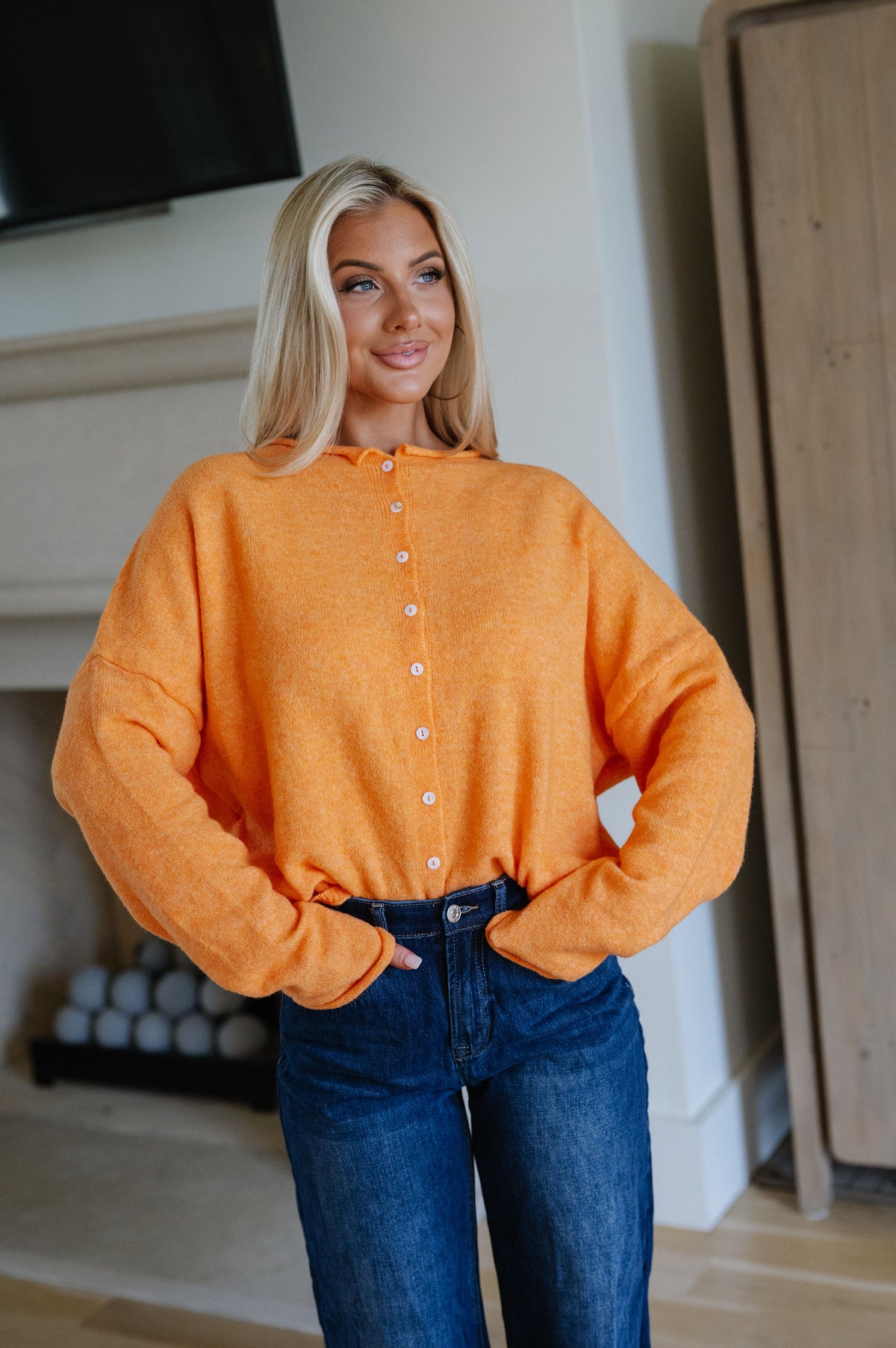 Victoria Cardigan-Orange