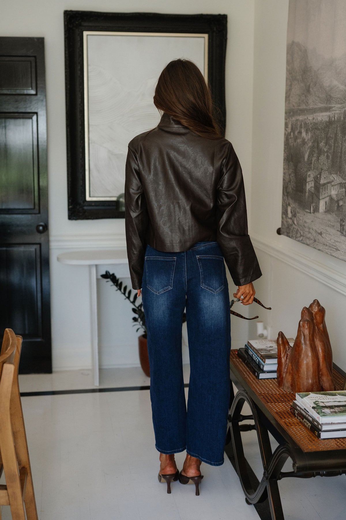 Ruby Mock Neck Jacket-Brown