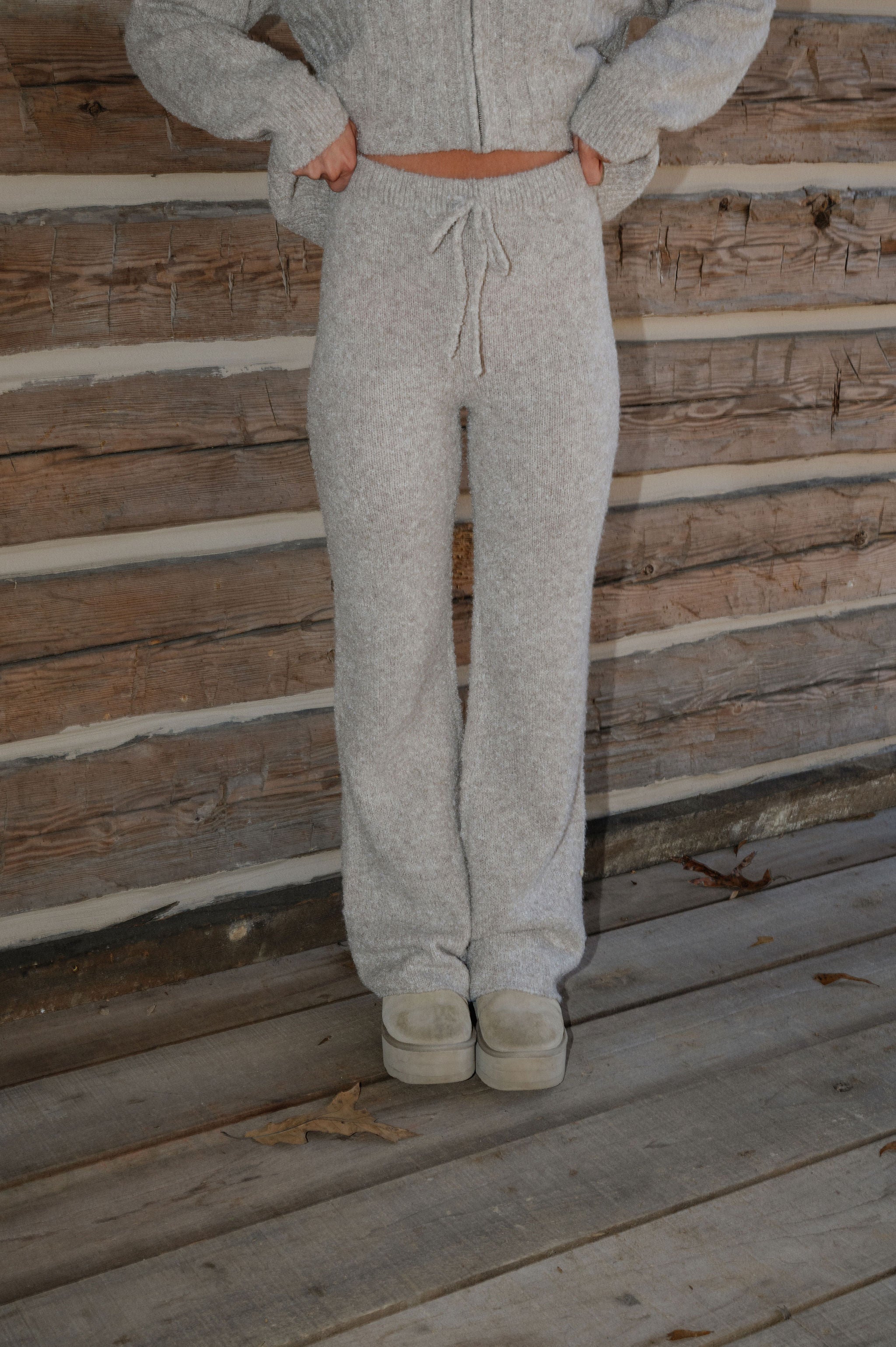 Camille Knit Pants Set-Wheat