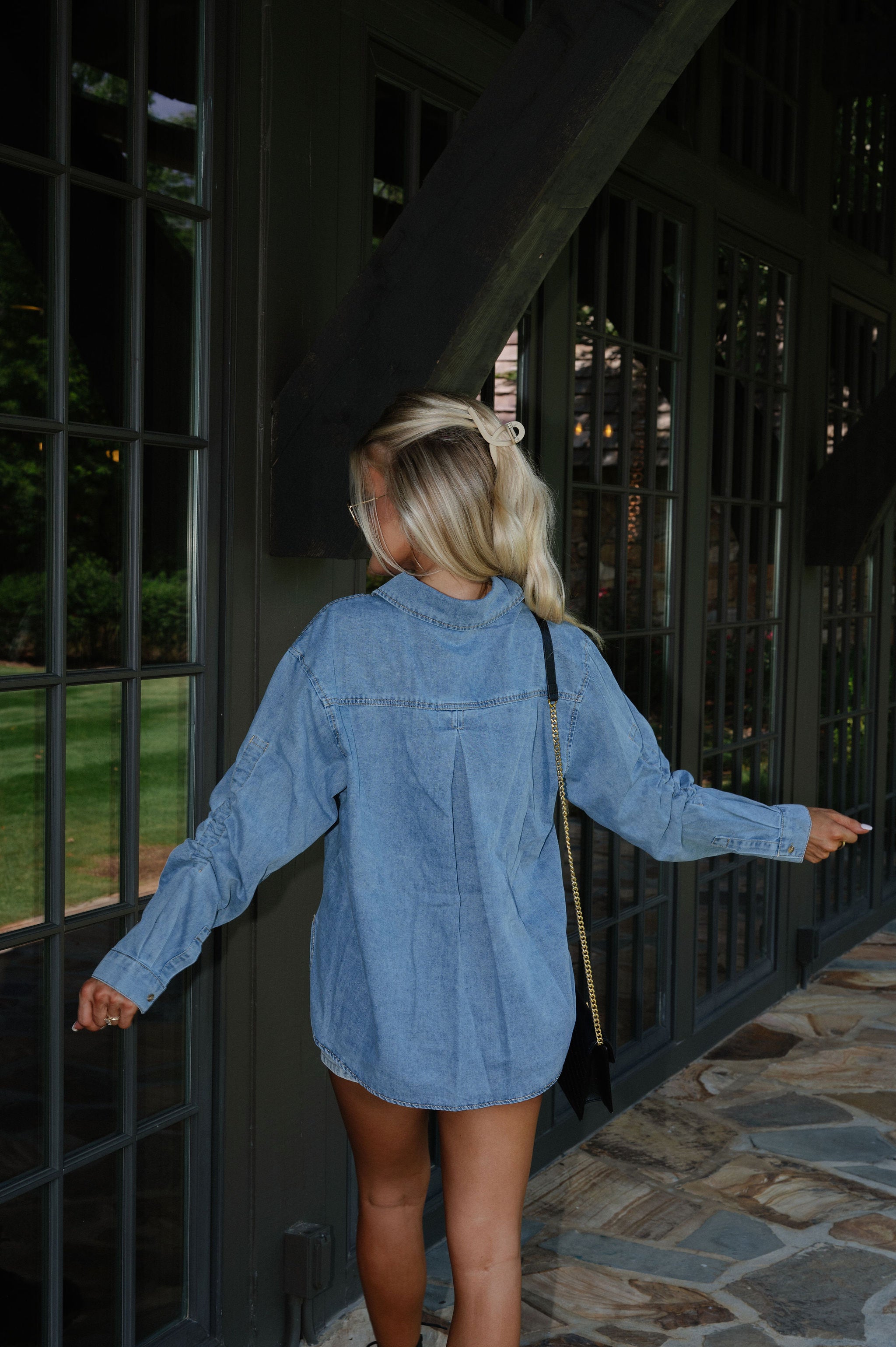 Marcus Oversized Shacket-Denim Blue
