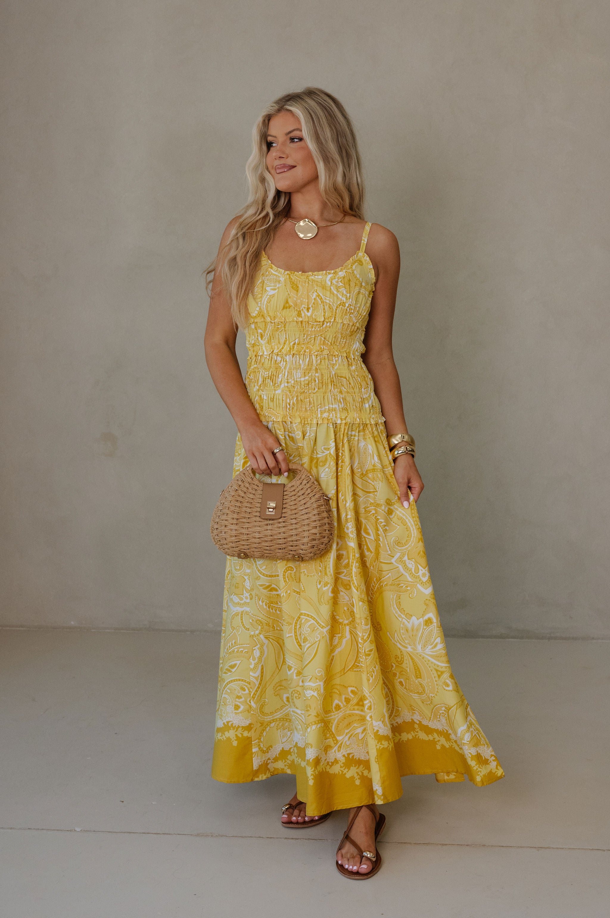 Kenzie Maxi Dress-Yellow Mustard