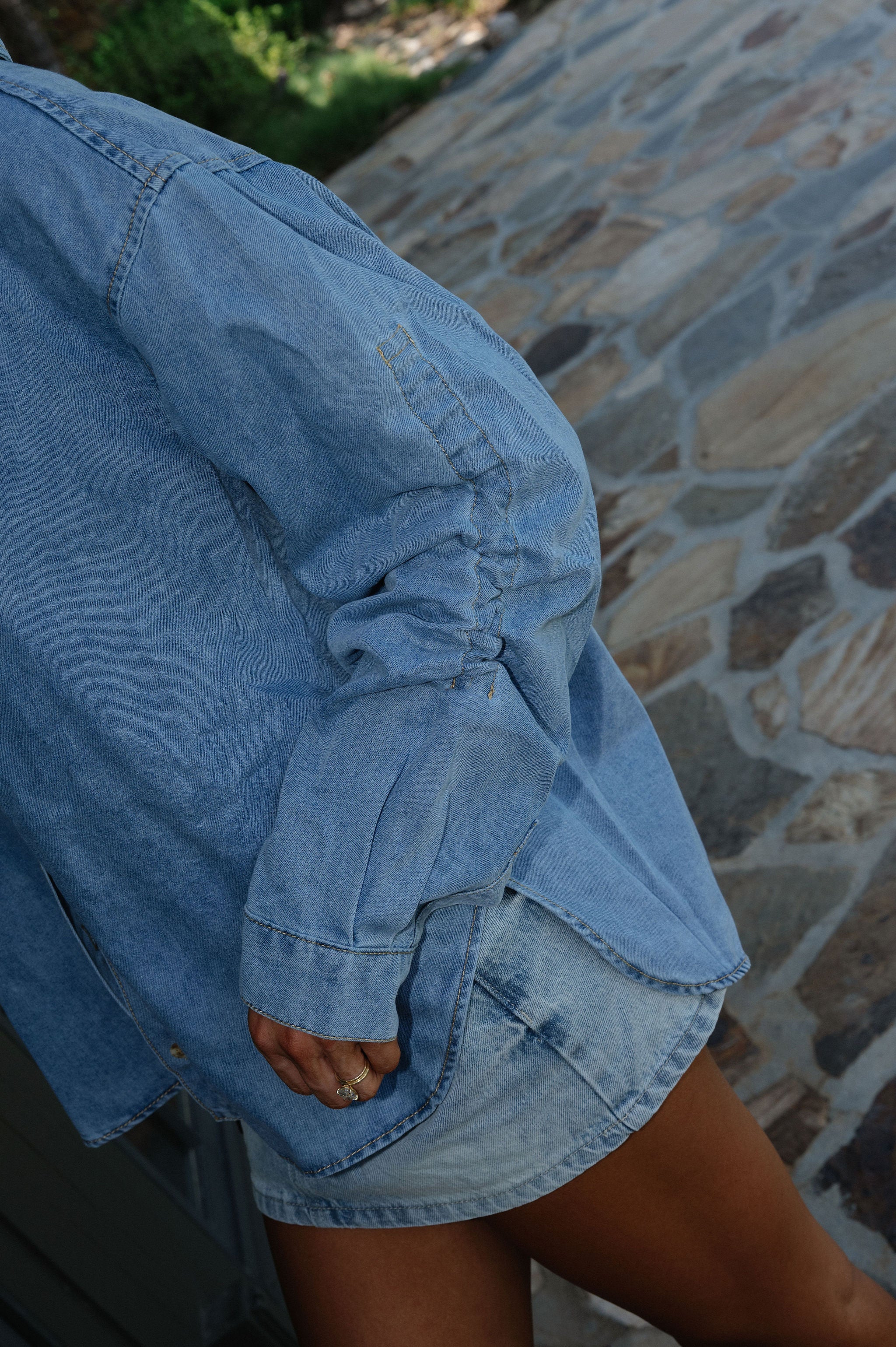 Marcus Oversized Shacket-Denim Blue
