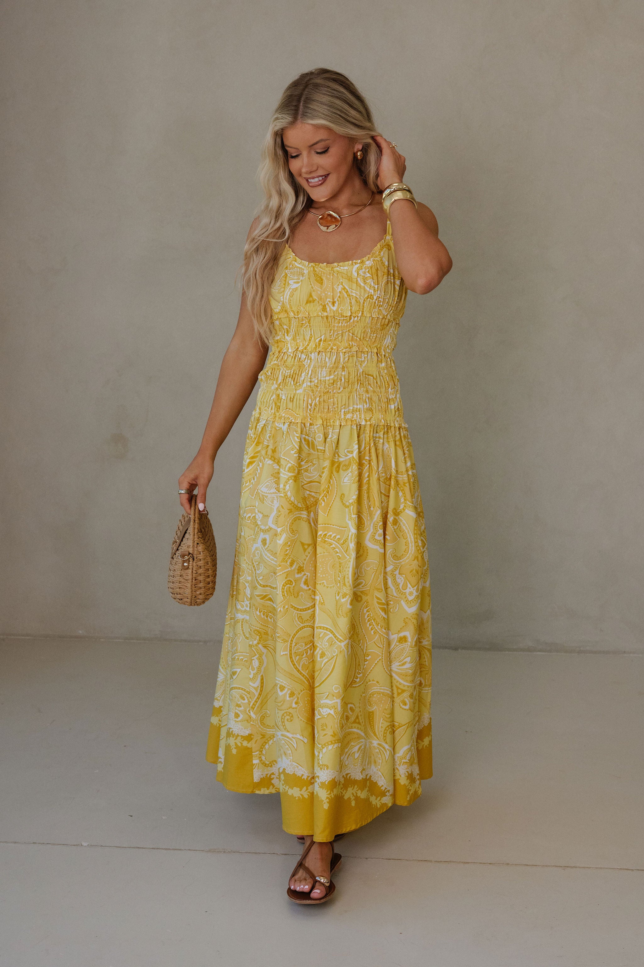 Kenzie Maxi Dress-Yellow Mustard
