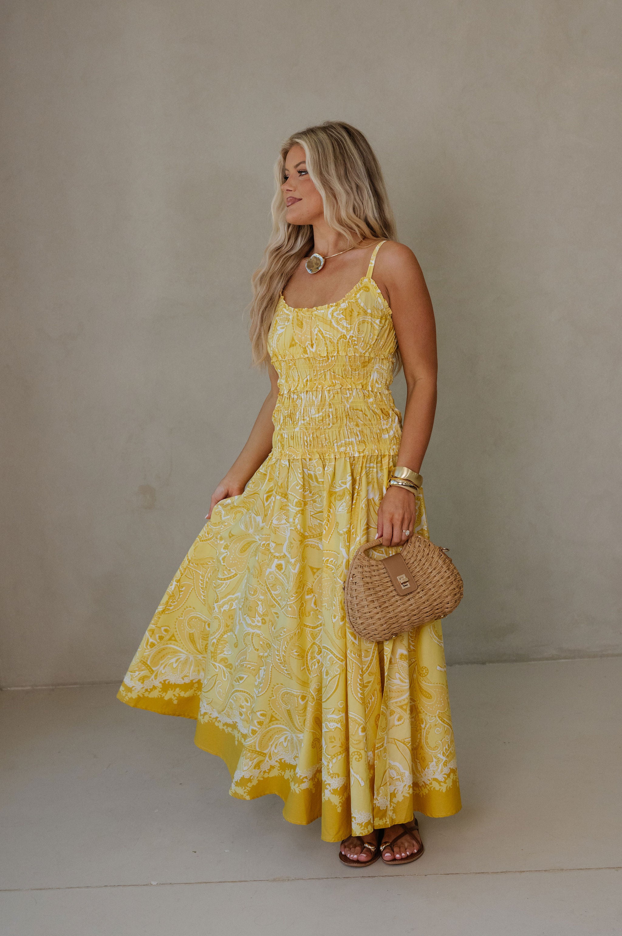 Kenzie Maxi Dress-Yellow Mustard