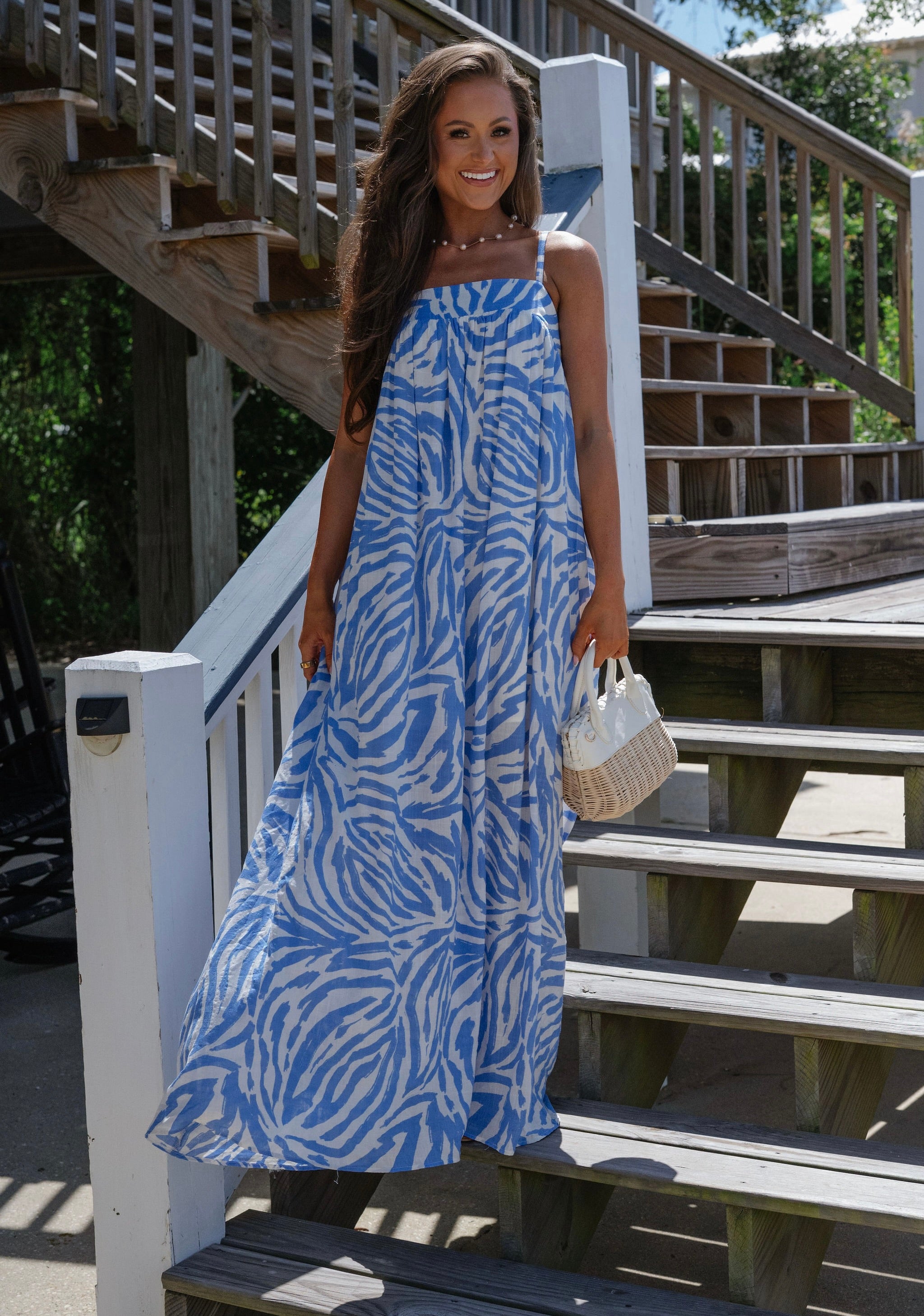 Parker Flowy Maxi Dress-Blue
