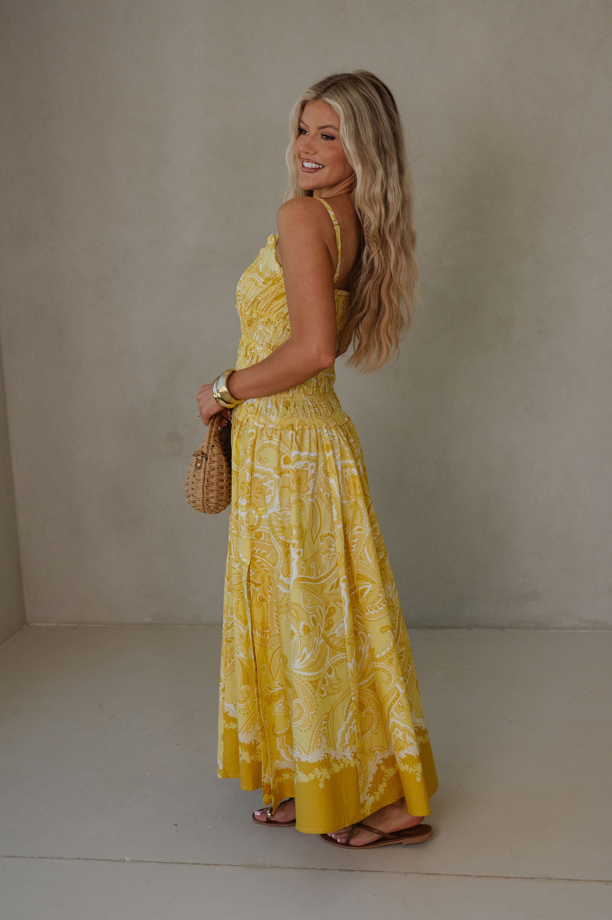 Kenzie Maxi Dress-Yellow Mustard