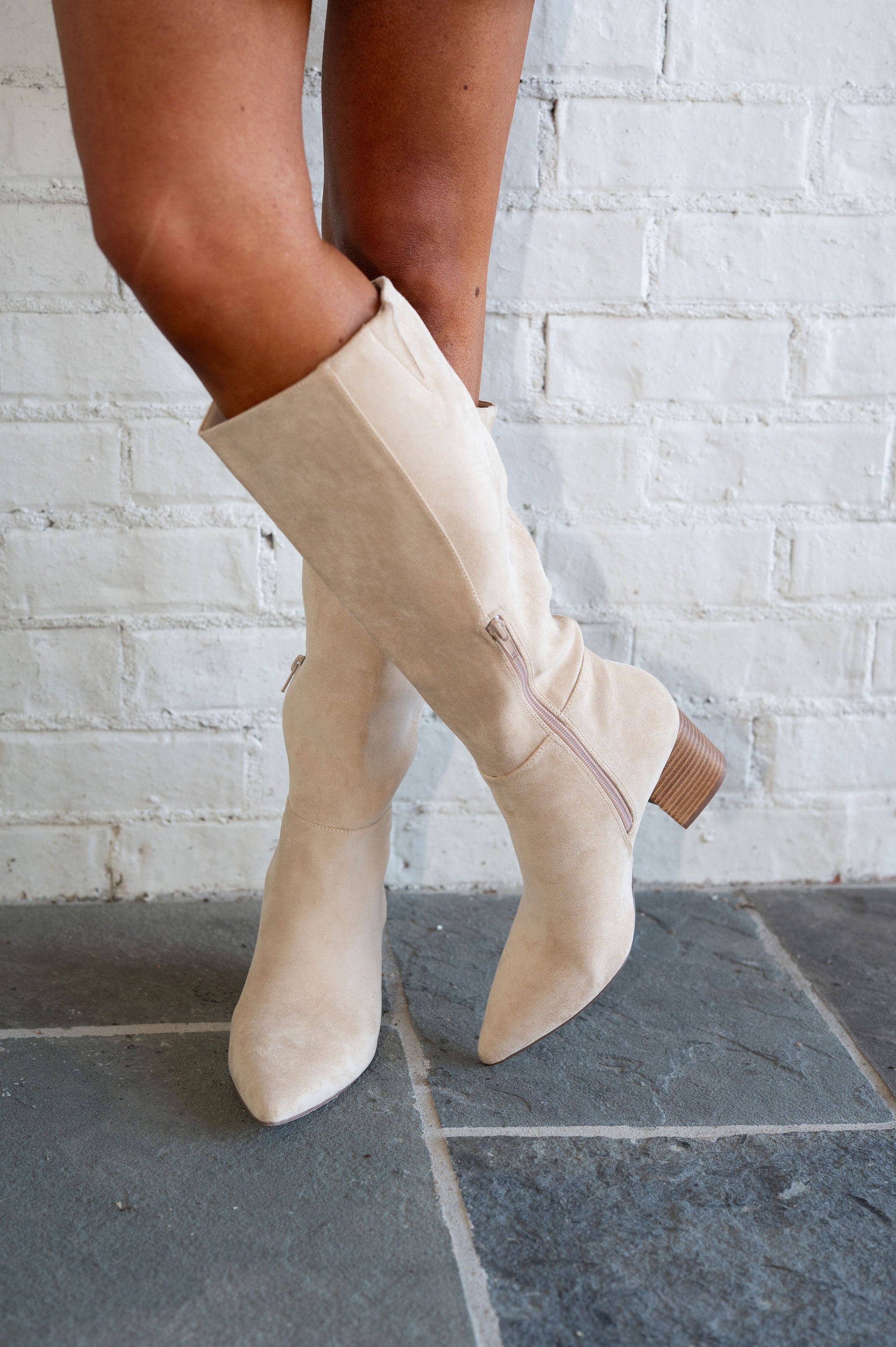 Fern Suede Boots-Natural