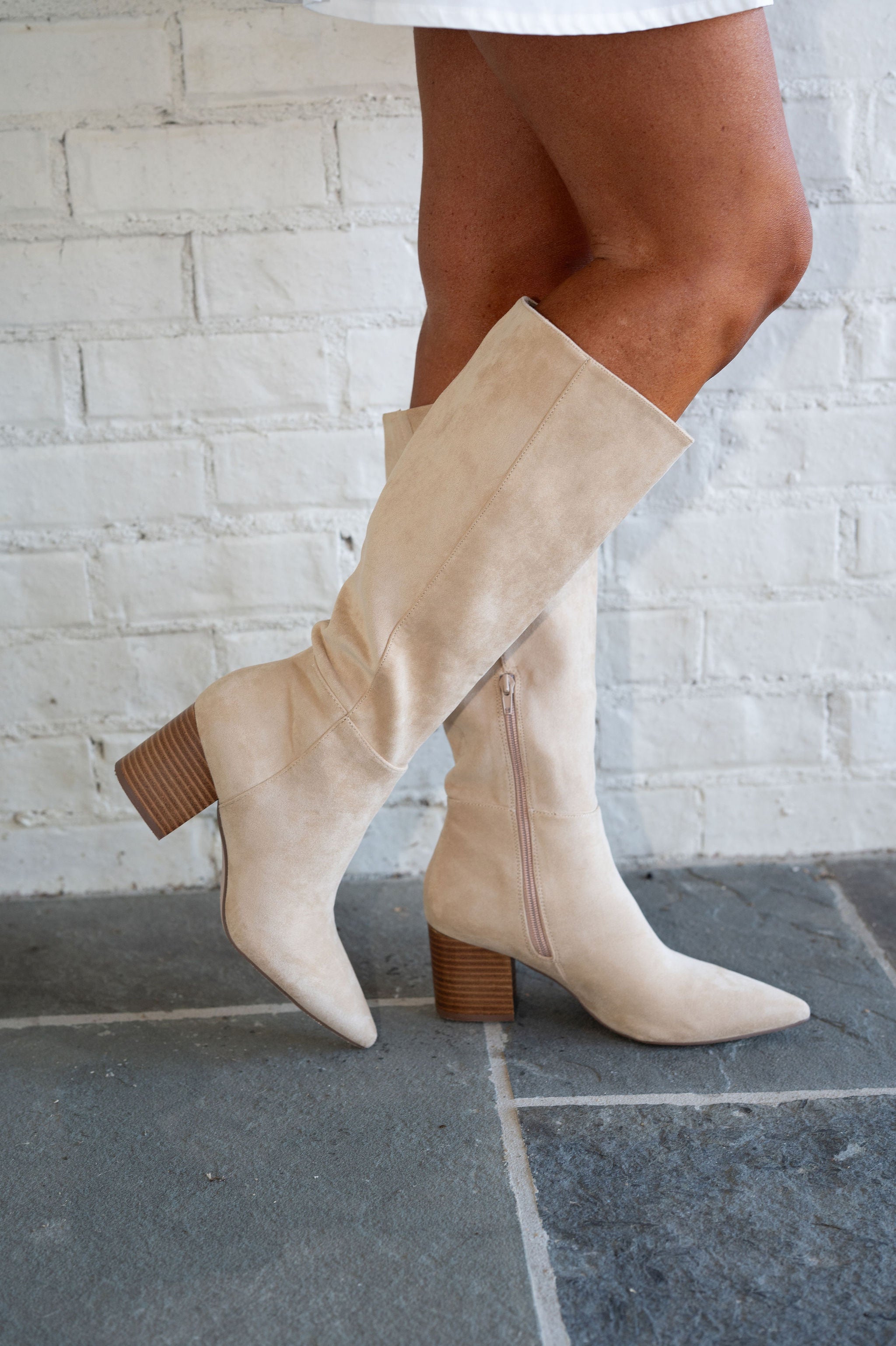 Fern Suede Boots-Natural
