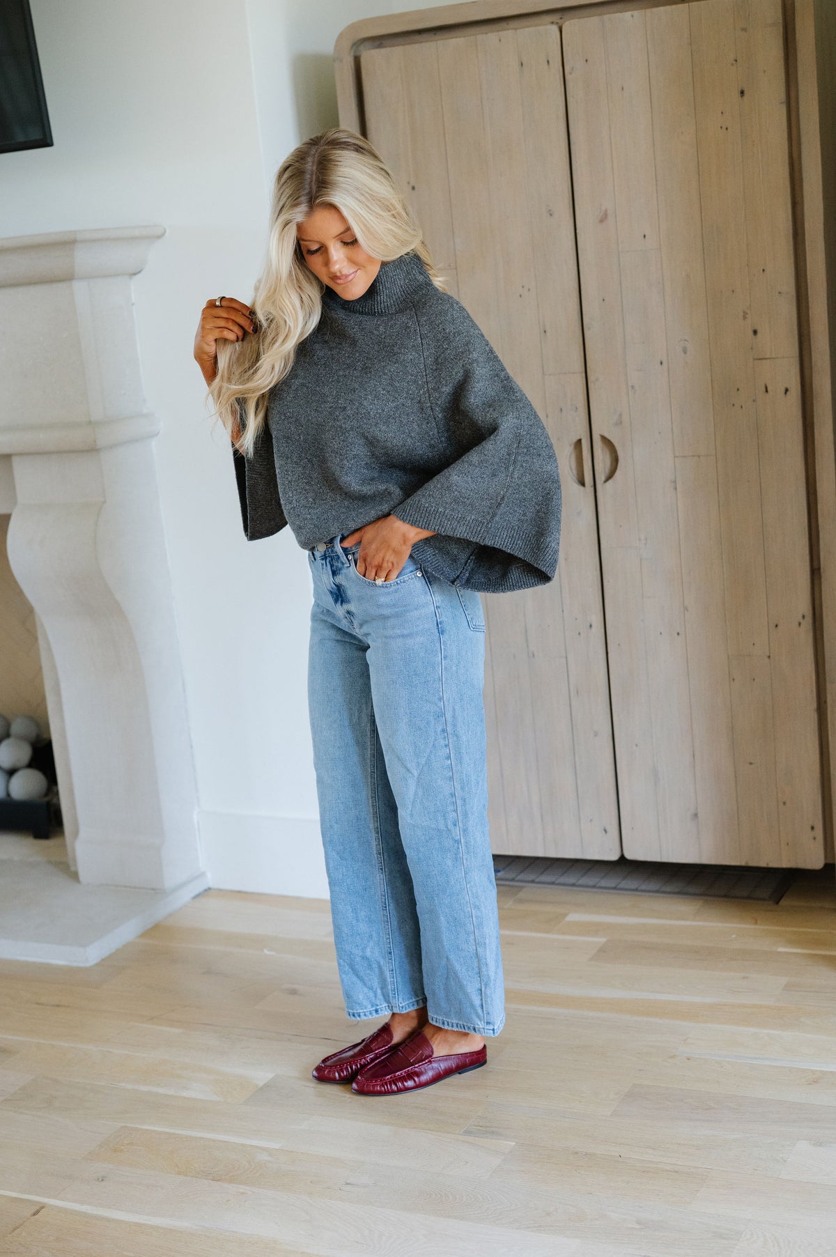 Lane Turtleneck Sweater-Charcoal