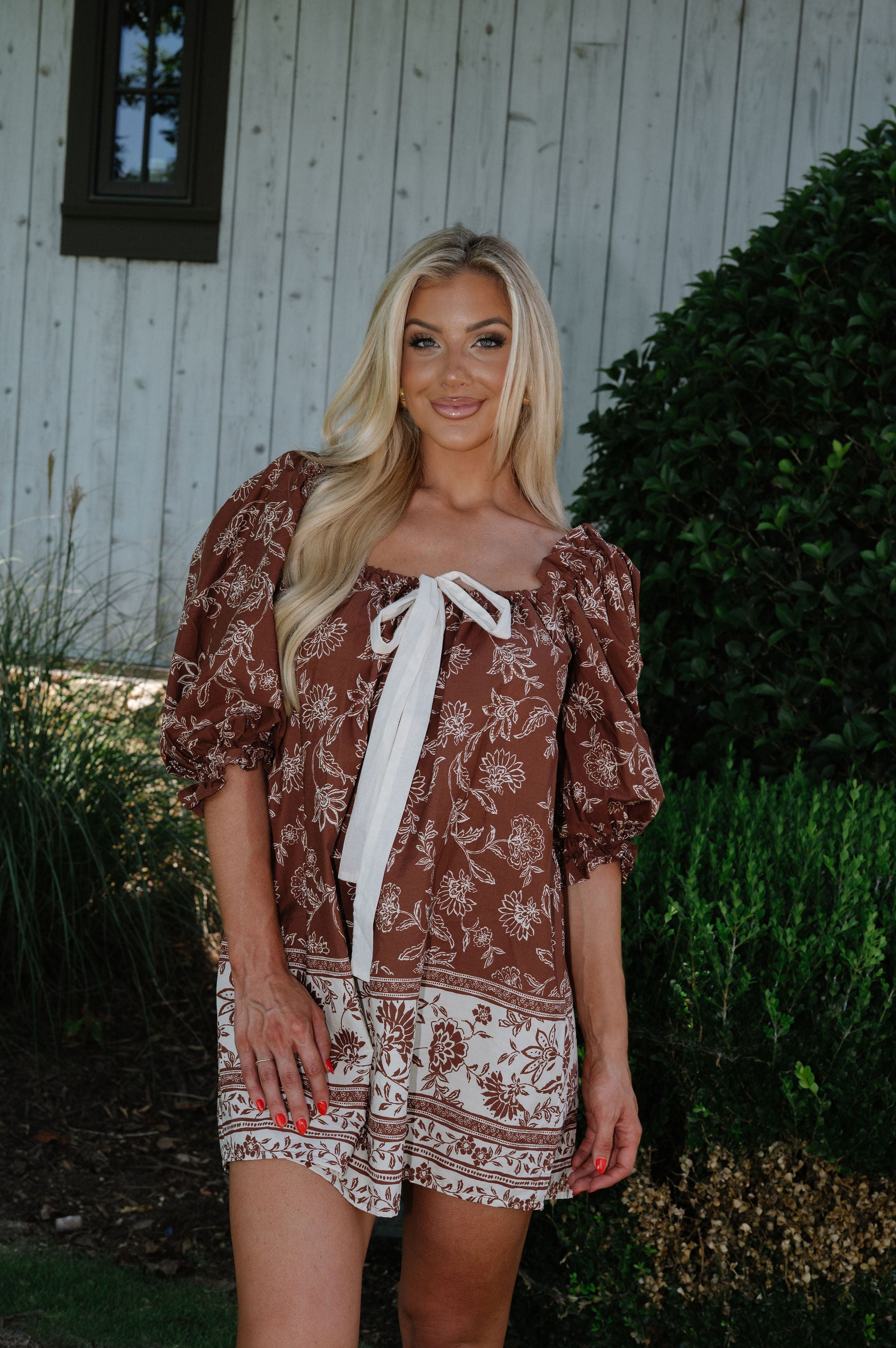 Cova Dress-Brown/Cream