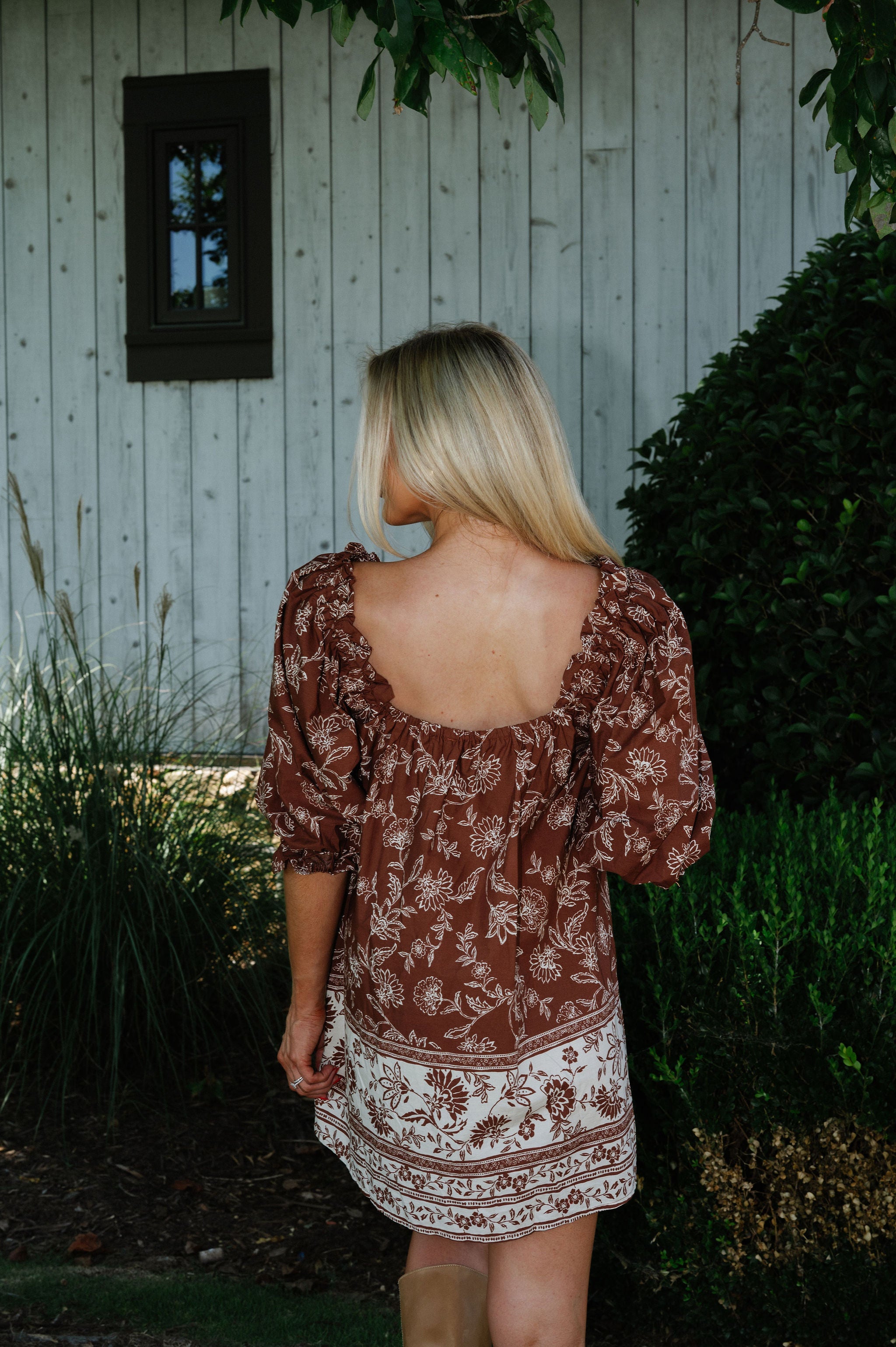 Cova Dress-Brown/Cream