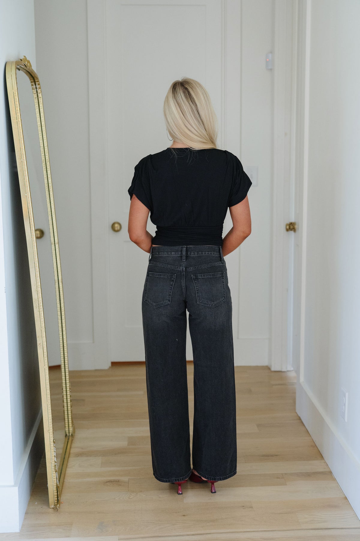 Gracyn Wide Leg Jean-Washed Black