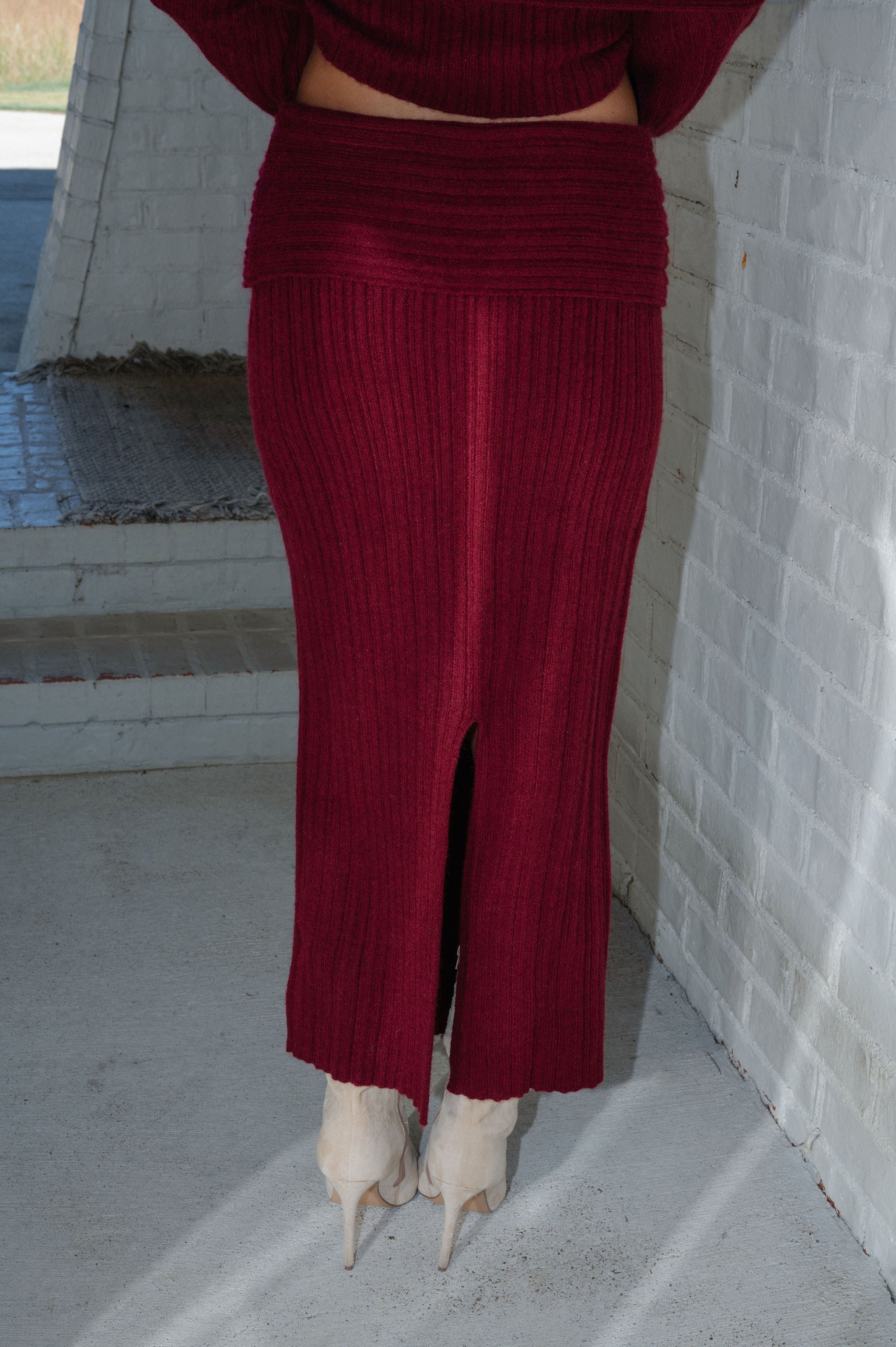 Theo Sweater Skirt Set-Ruby