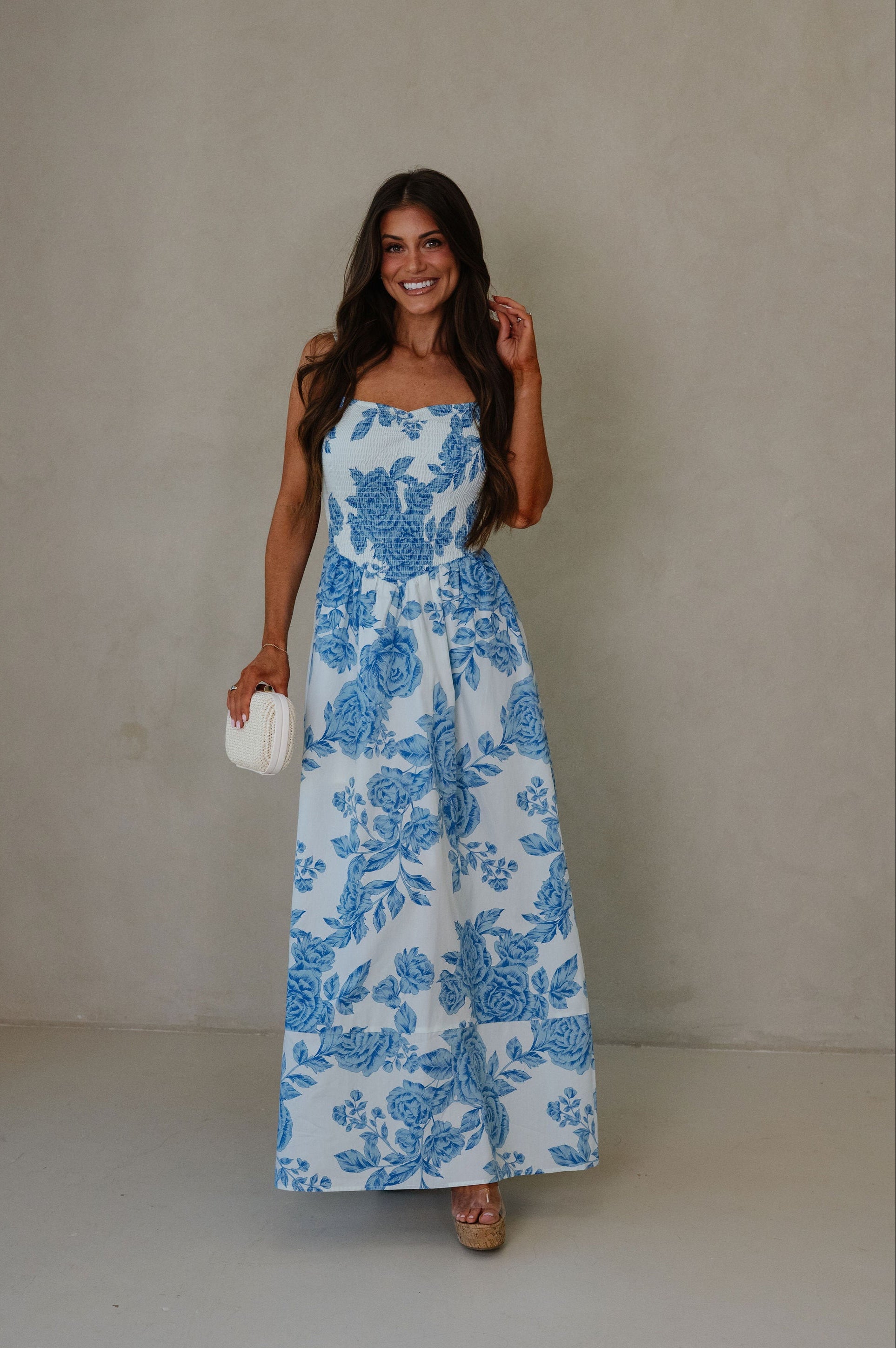 Laura Floral Maxi Dress-Blue
