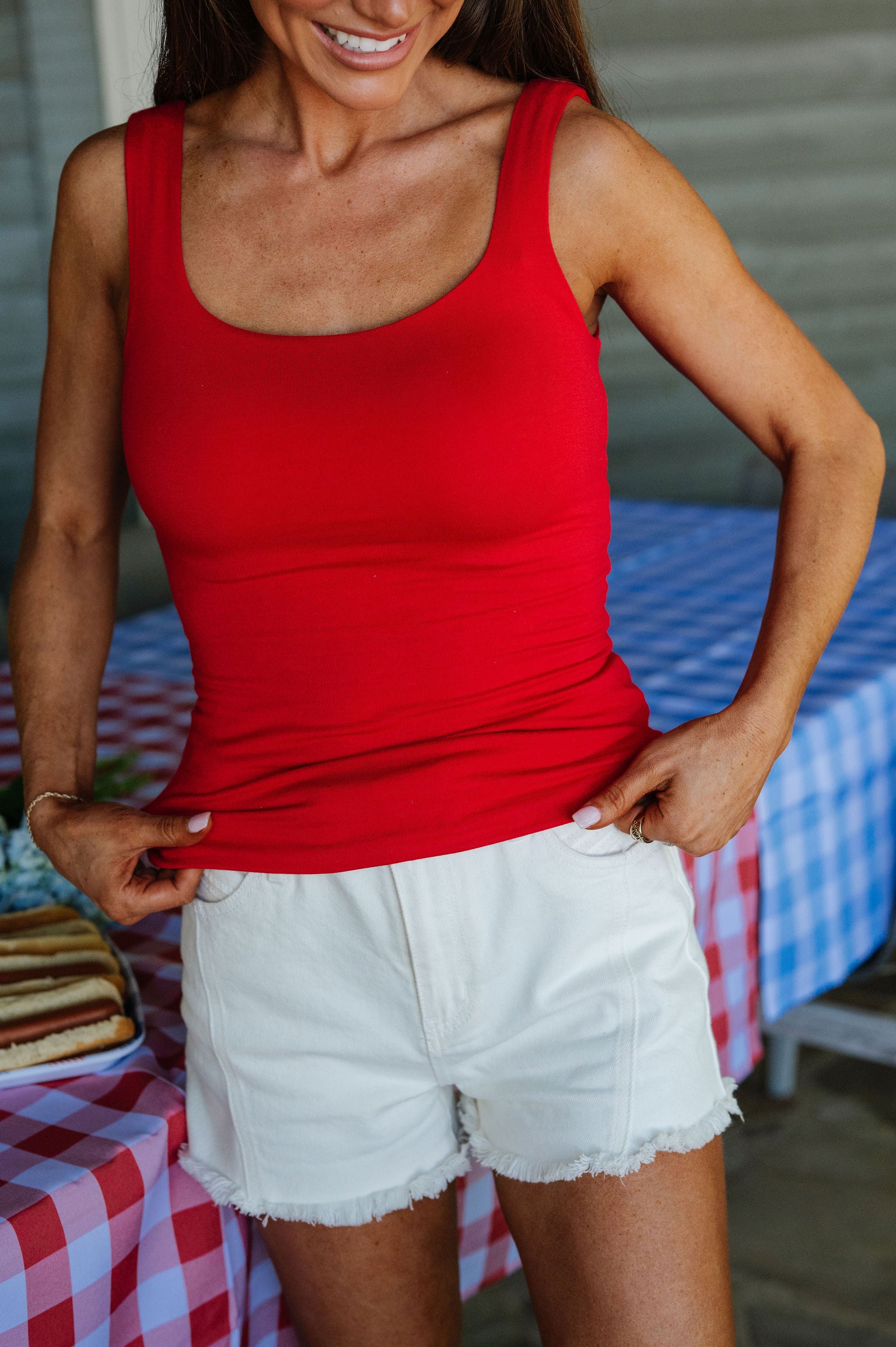 Carter Tank Top-Red