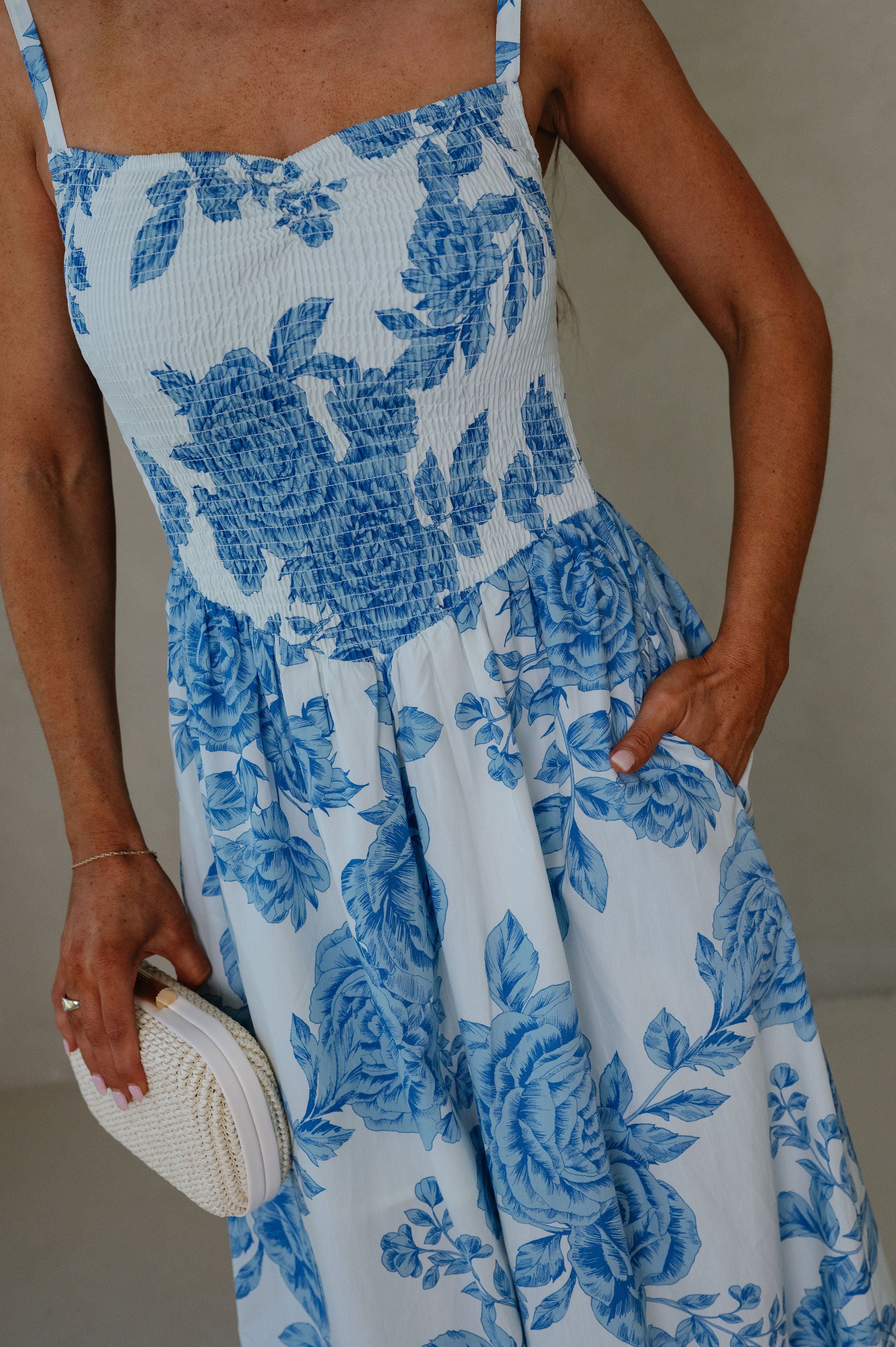 Laura Floral Maxi Dress-Blue