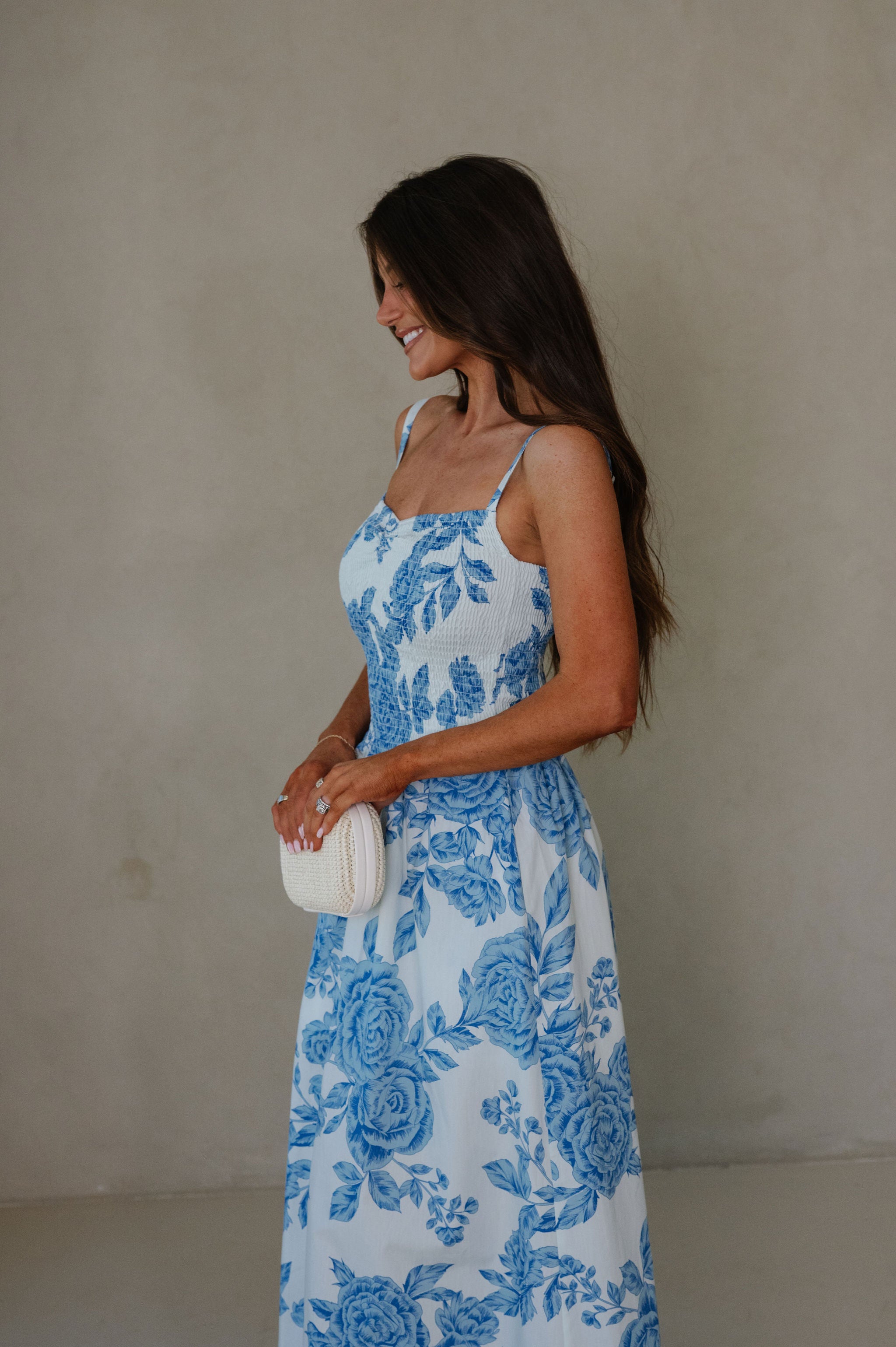 Laura Floral Maxi Dress-Blue